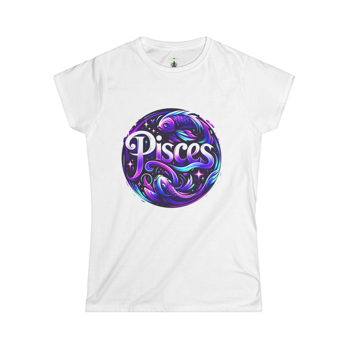 Pisces Zodiac T-Shirt – Bold Black & White Design 1
