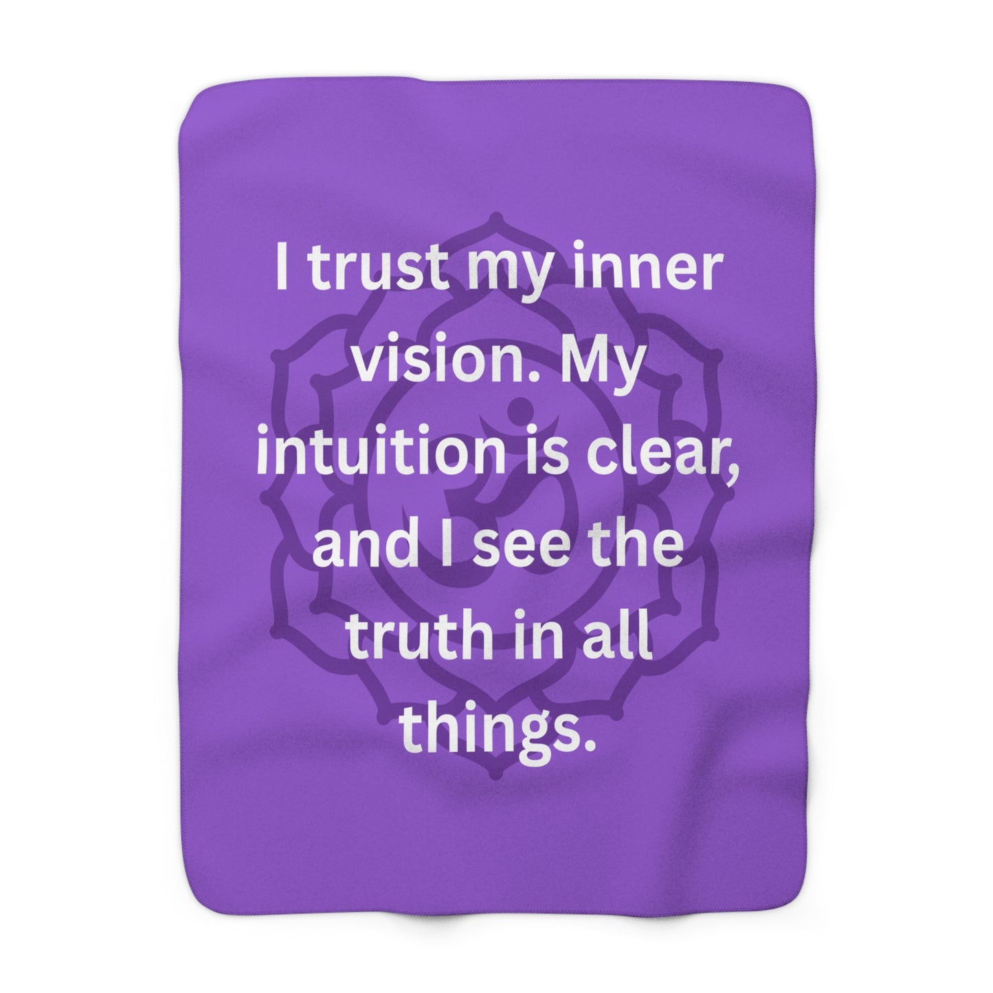 Crown Chakra Premium Sherpa Blanket – Spiritual Connection, Inner Peace & Divine Alignment Affirmation Throw