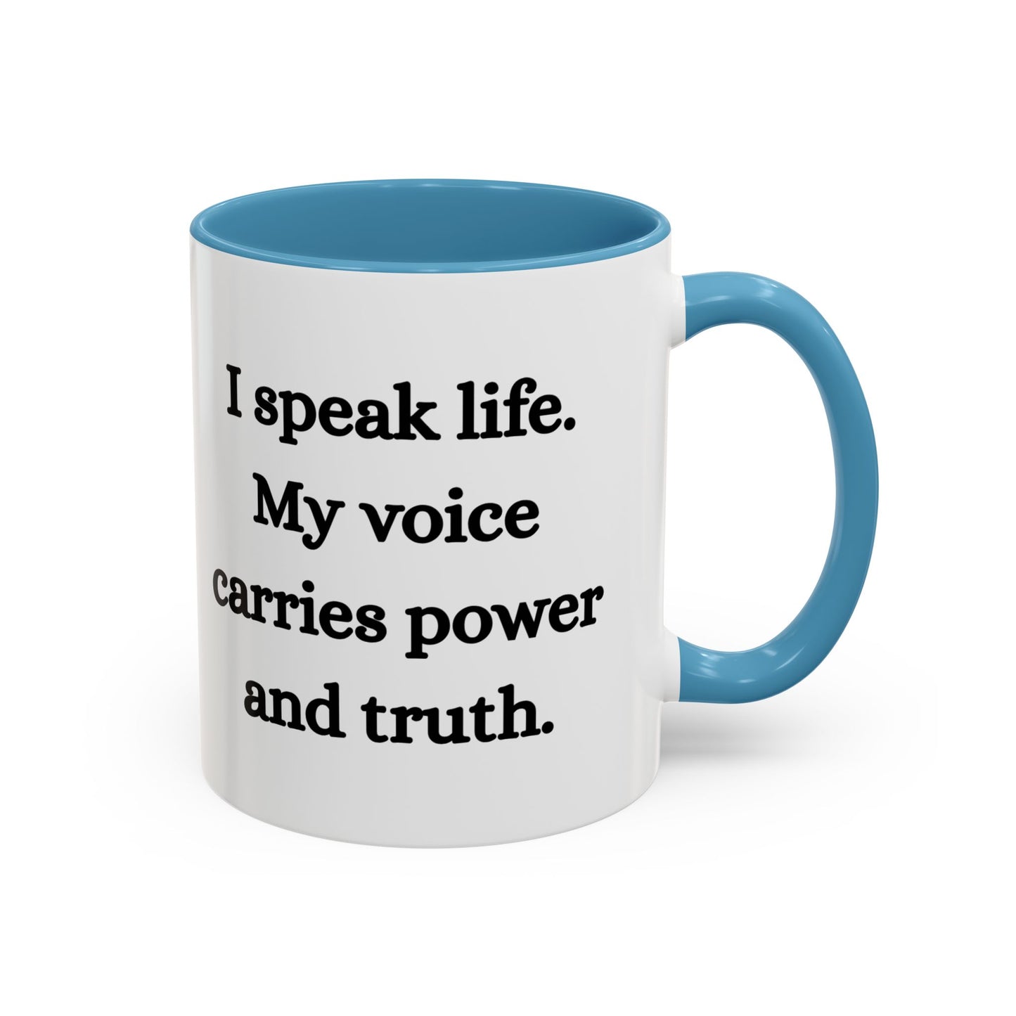 Throat Chakra Mug – I Speak Life. My Voice Carries Power and Truth (11oz / 15oz)