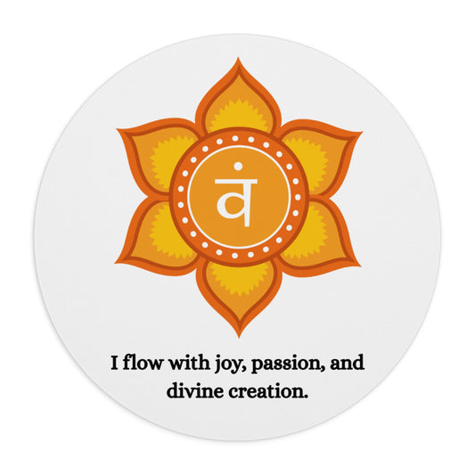 Sacral Chakra Mouse Pad – Svadhisthana Lotus Design with Creativity & Passion Affirmation