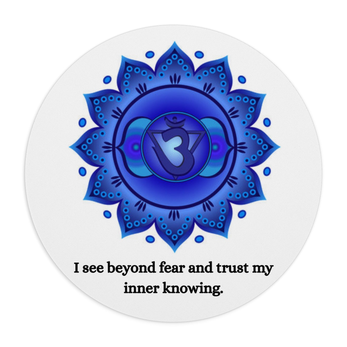 Third Eye Chakra Mouse Pad – Ajna Lotus Symbol with Intuition Alignment Affirmation