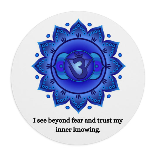 Third Eye Chakra Mouse Pad – Ajna Lotus Symbol with Intuition Alignment Affirmation