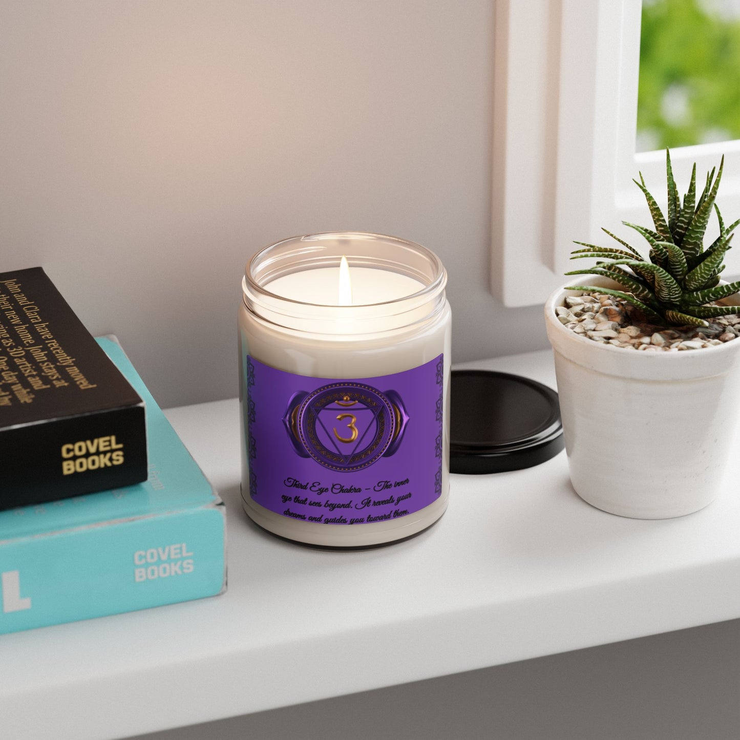 Third Eye Chakra Candle – Atlantis Whisper Scented Soy Candle, 9oz.