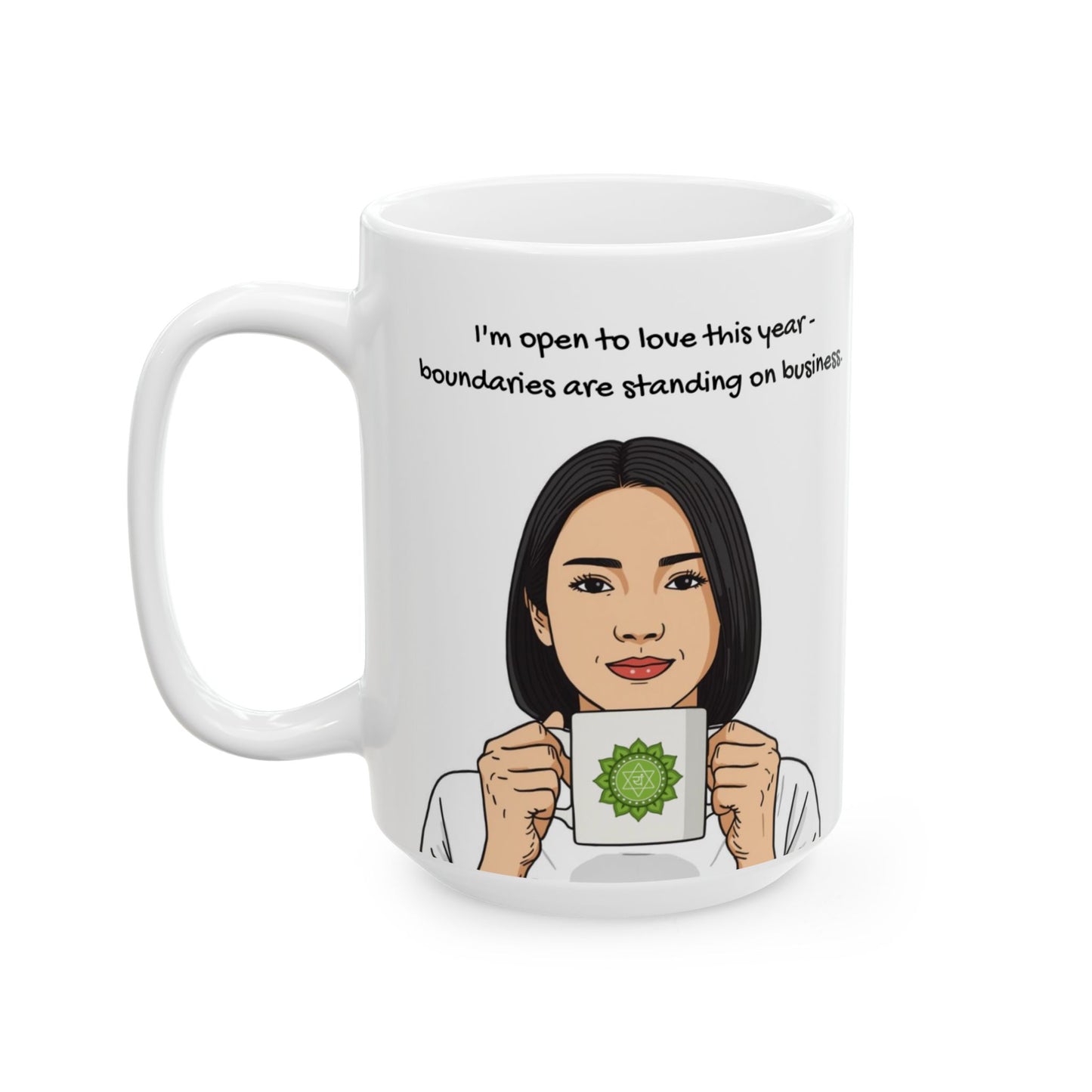 Heart Chakra 2026 Animated Mug – Open to Love, Setting Boundaries (11oz/15oz)