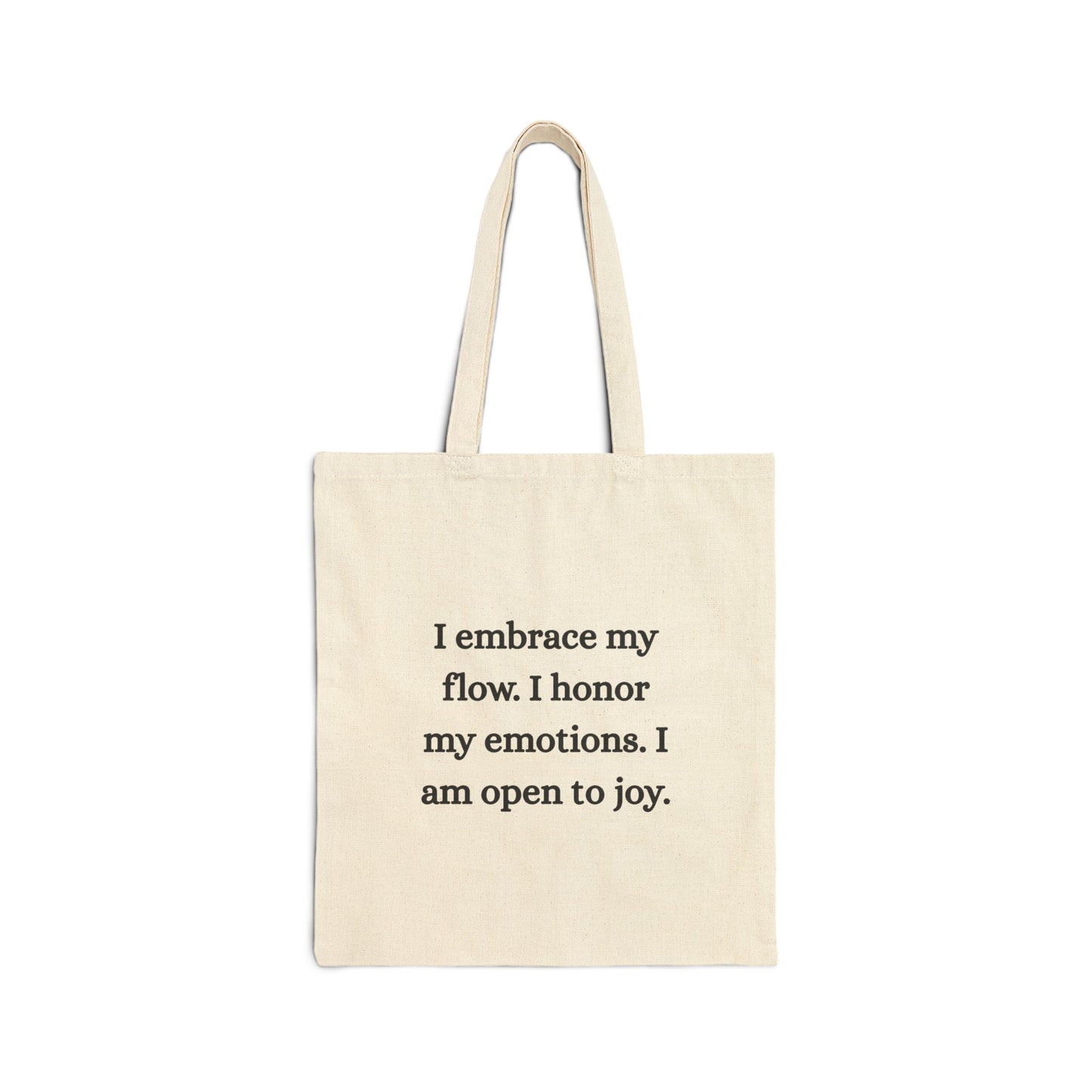 Sacral Chakra Cotton Canvas Tote – “I Embrace My Flow”