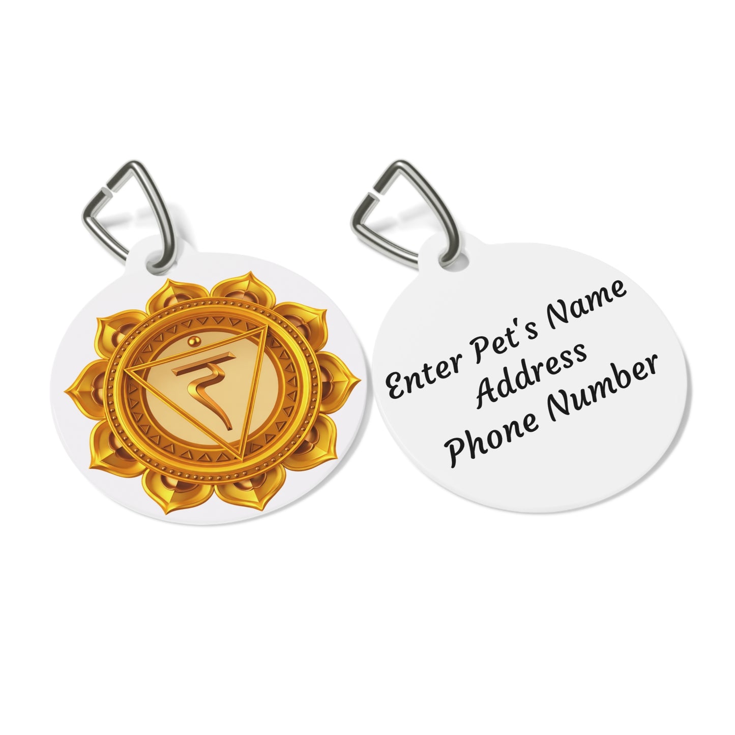 Solar Plexus Chakra Pet Tag – Confidence & Courage for Your Protector