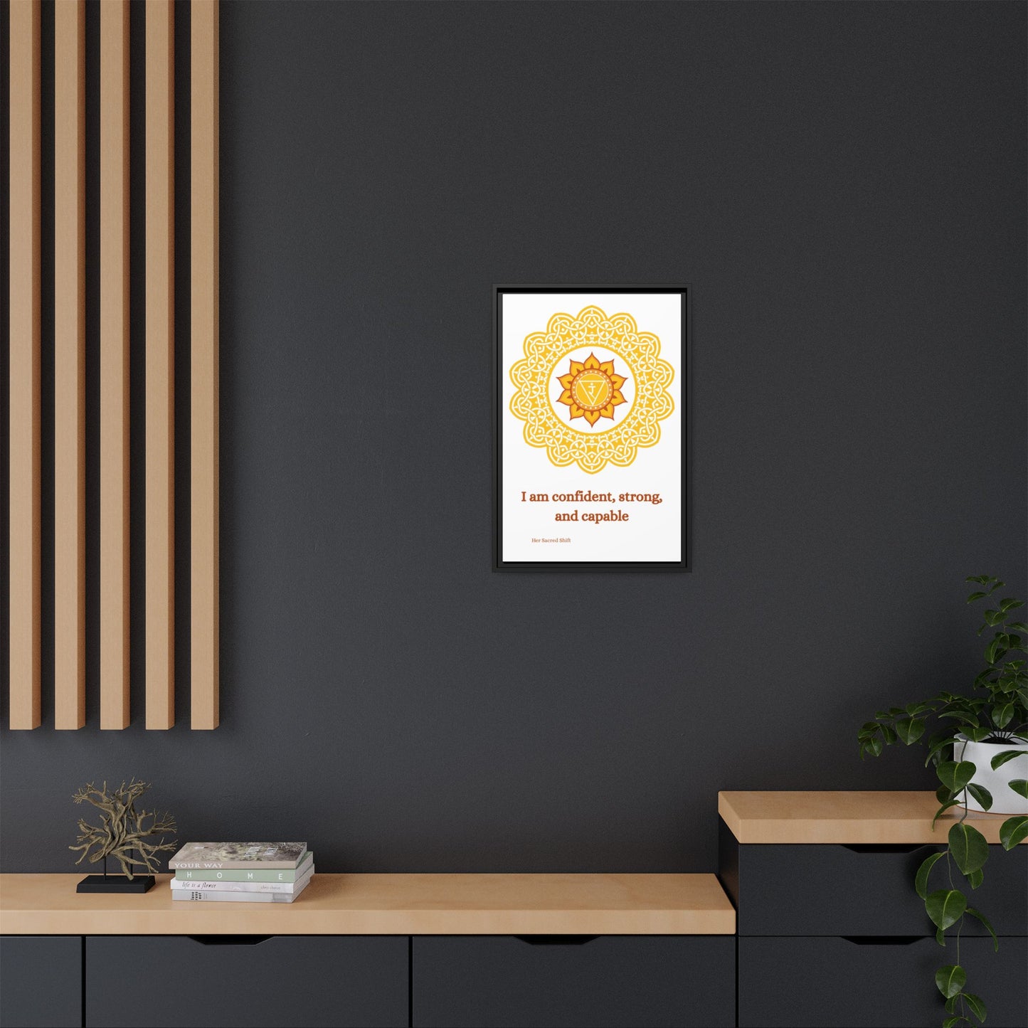 Solar Plexus Chakra Canvas – “Confidence & Capability” Wall Art (Framed)