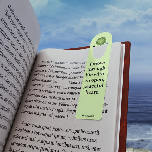 Heart Chakra Stainless Steel Bookmark – “I Move Through Life with an Open, Peaceful Heart”