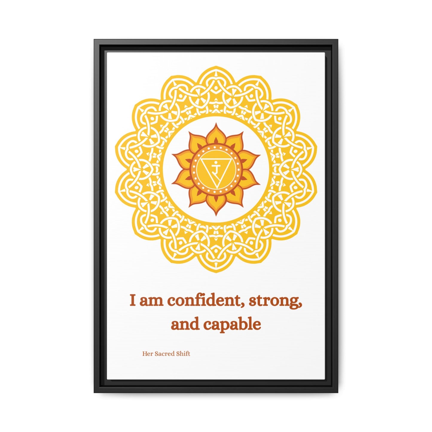 Solar Plexus Chakra Canvas – “Confidence & Capability” Wall Art (Framed)