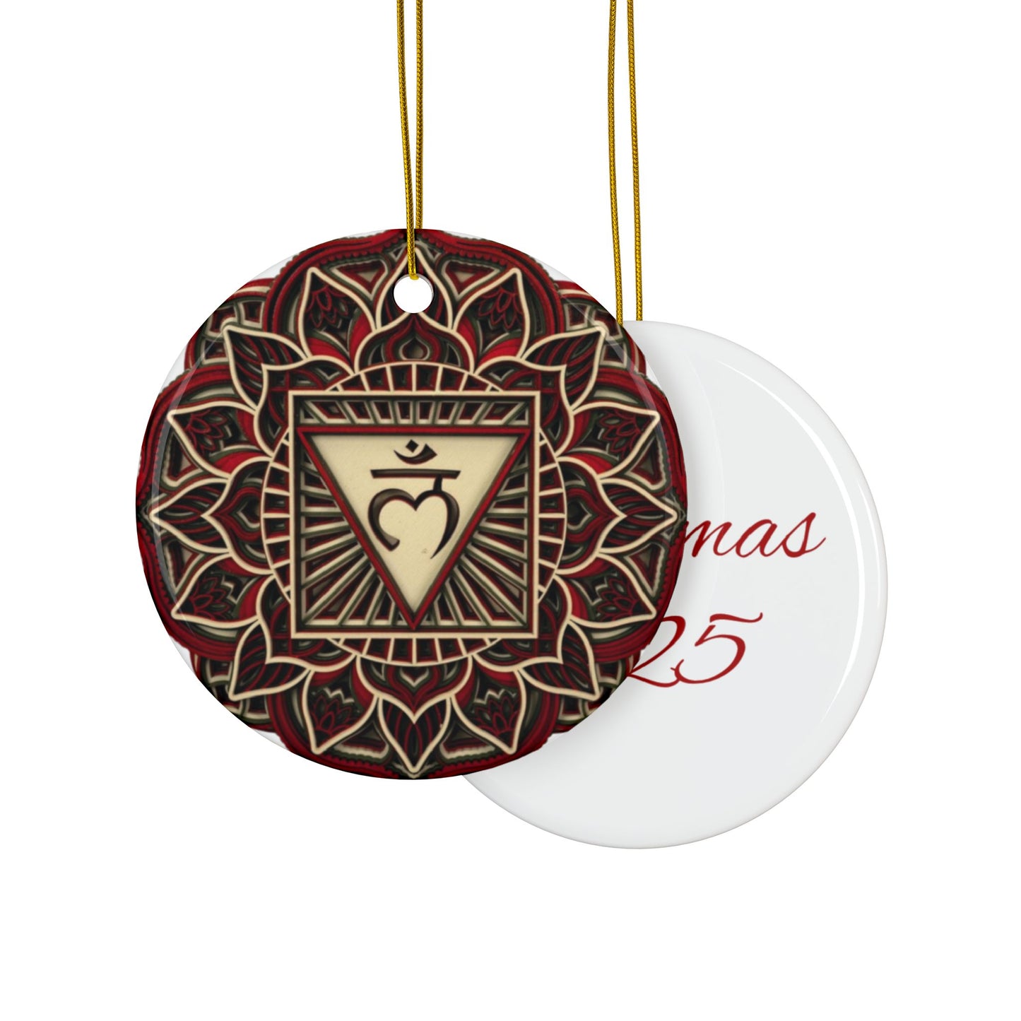 Root Chakra Mandala Design Ceramic Ornament