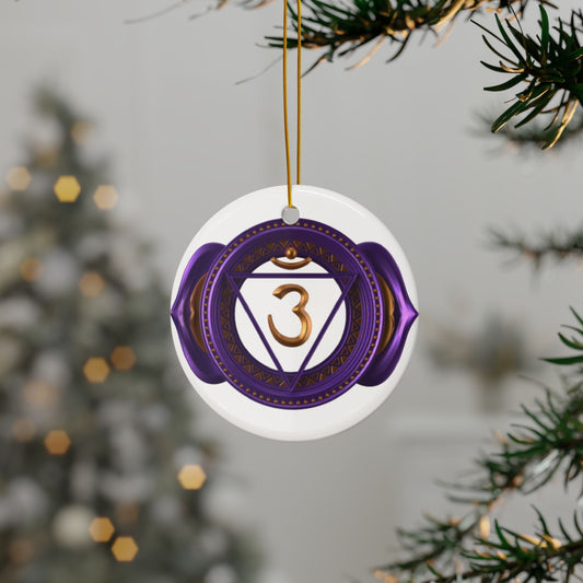 Third Eye Chakra Ceramic Ornament – Holiday Intuition & Insight