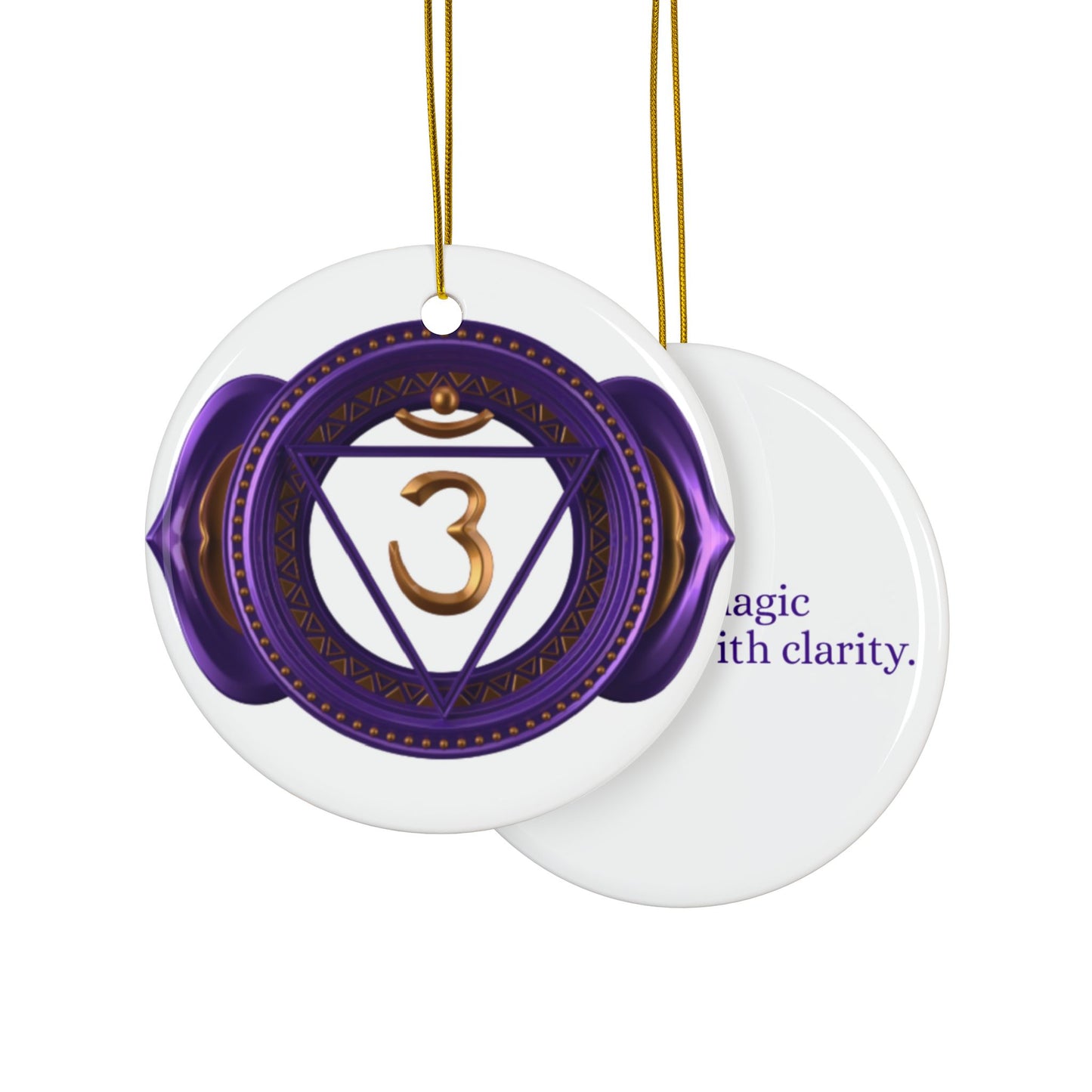 Third Eye Chakra Ceramic Ornament – Holiday Intuition & Insight