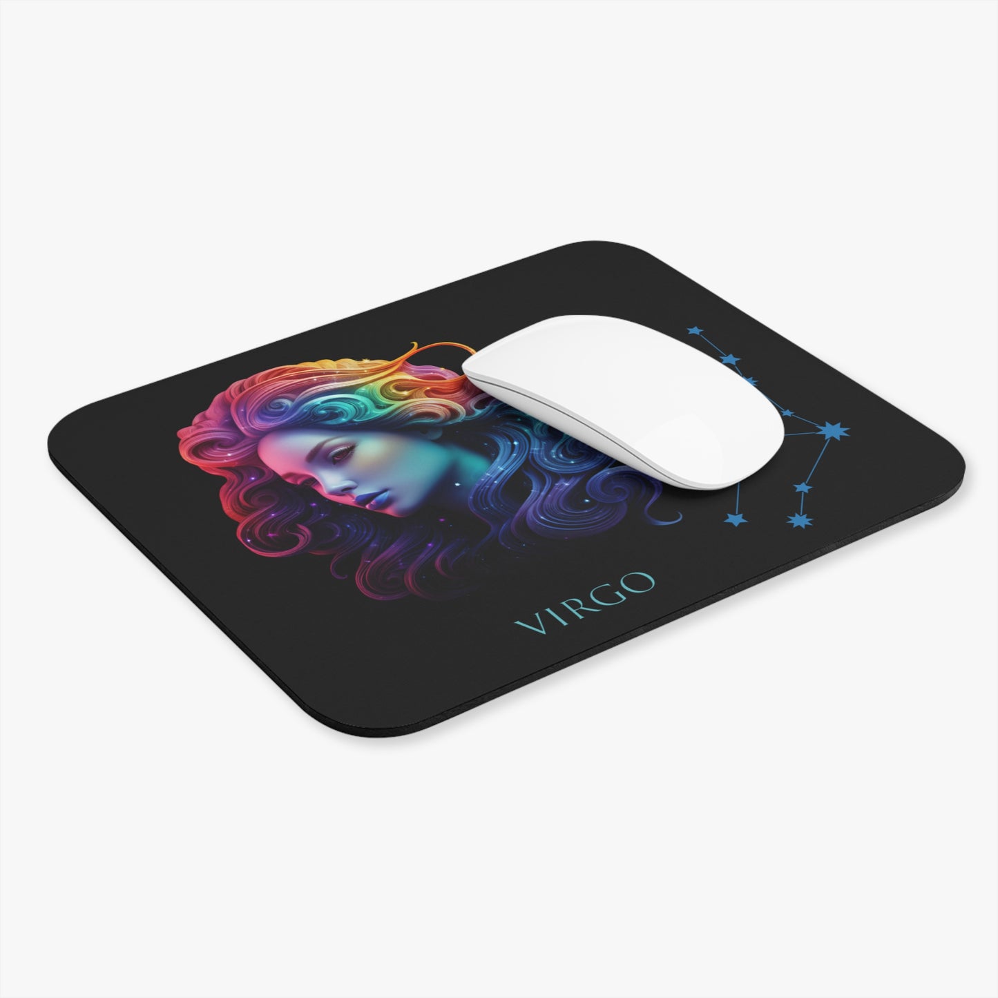 Virgo Zodiac Mouse Pad – Cosmic Maiden Art & Constellation Design