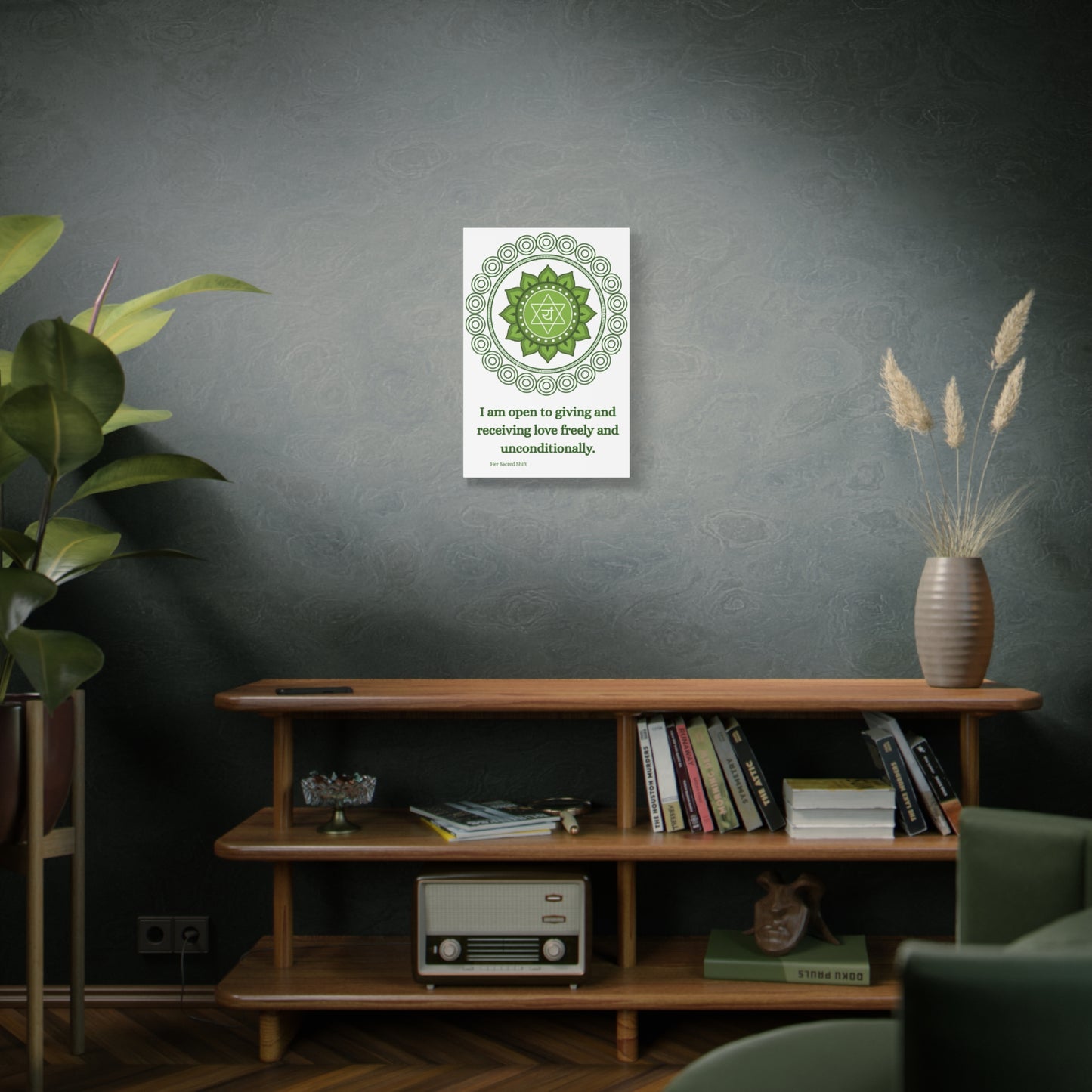 Heart Chakra Canvas – “Open to Love” Wall Art (Unframed)