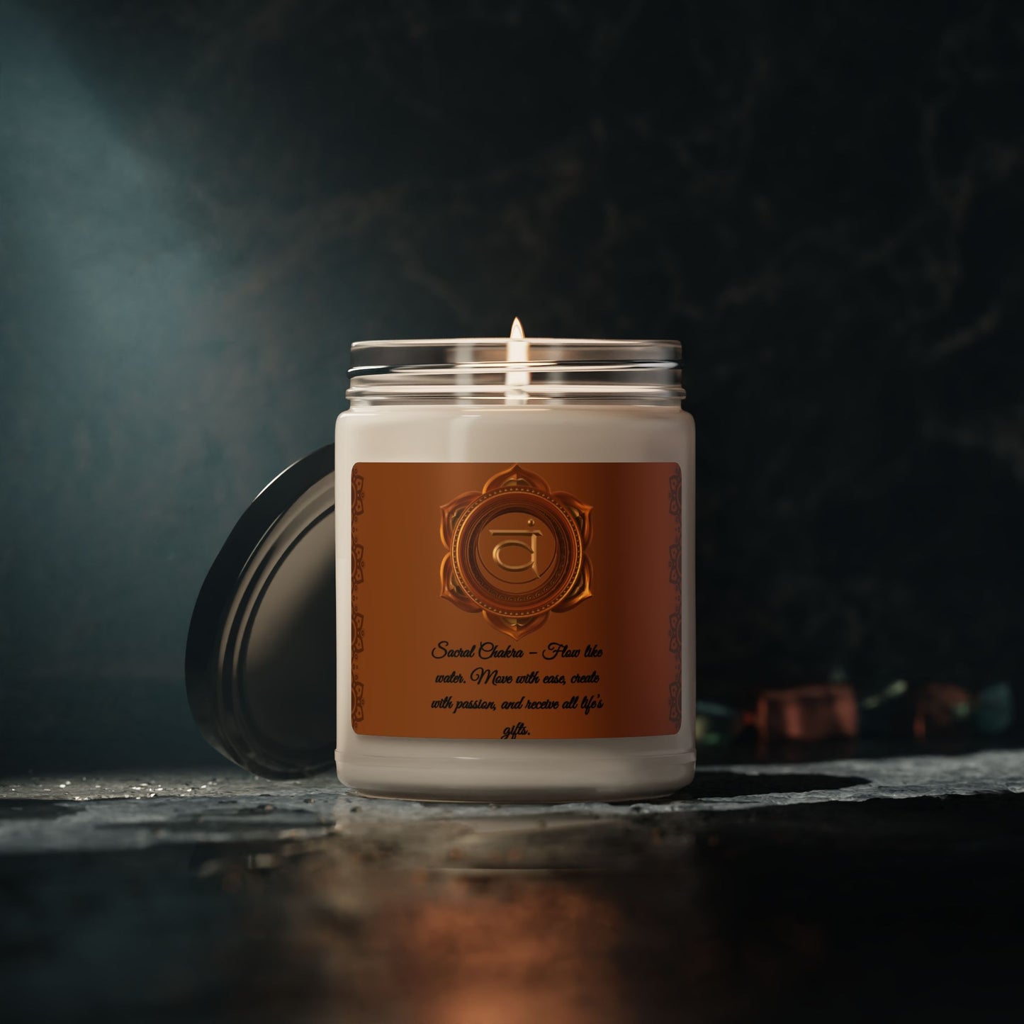 Sacral Chakra – Coconut Cream + Cardamom Scented Soy Candle, 9oz.