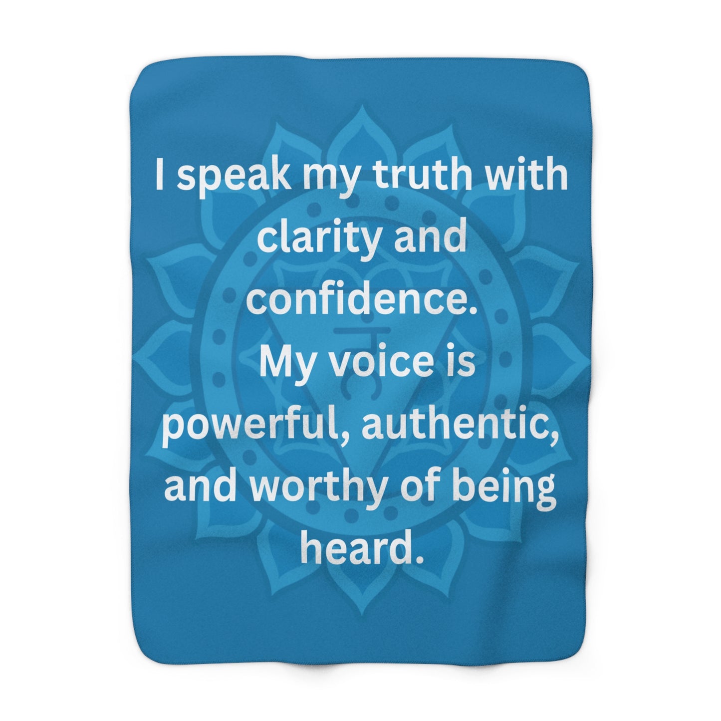 Throat Chakra Premium Sherpa Blanket — Truth, Expression & Confident Communication