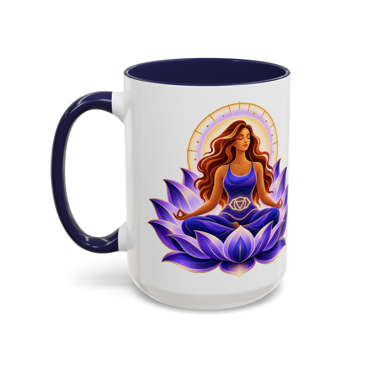 Third Eye Chakra Affirmation Mug - "I Am Becoming" Spiritual Lotus Design (11/15 oz.)