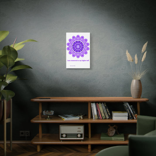 Crown Chakra Canvas – “Connected to My Higher Self” Wall Art (Unframed)