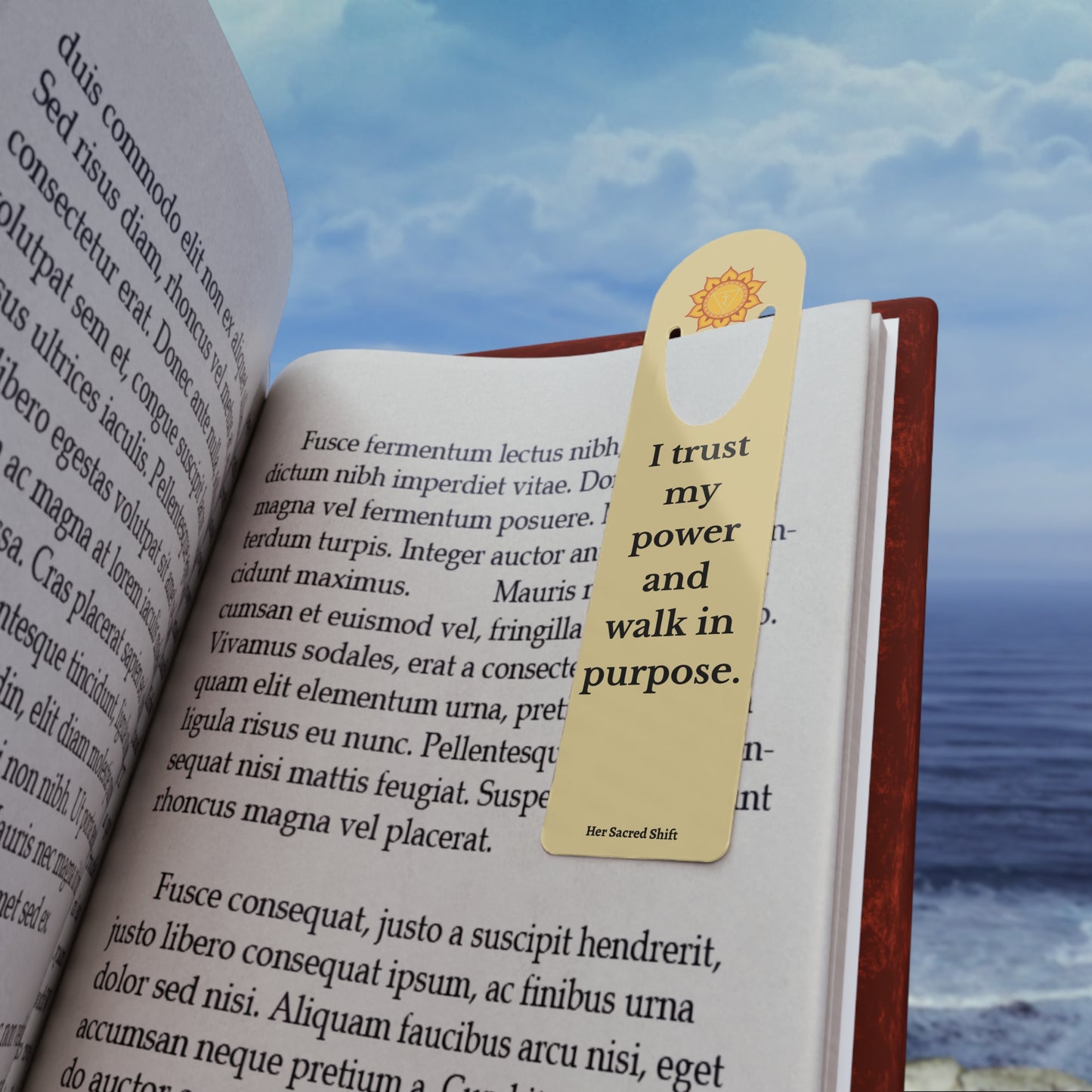 Solar Plexus Chakra Stainless Steel Bookmark – “I Trust My Power and Walk in Purpose”