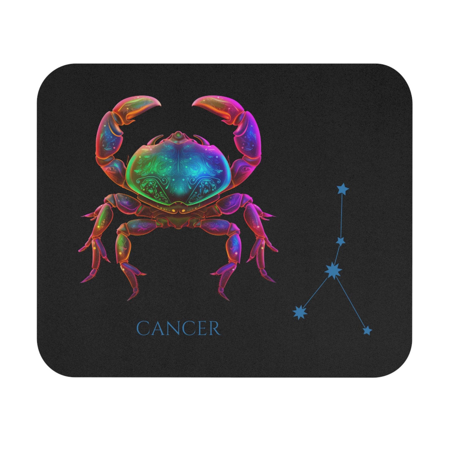 Cancer Zodiac Mouse Pad — Colorful Crab Constellation Desk Mat