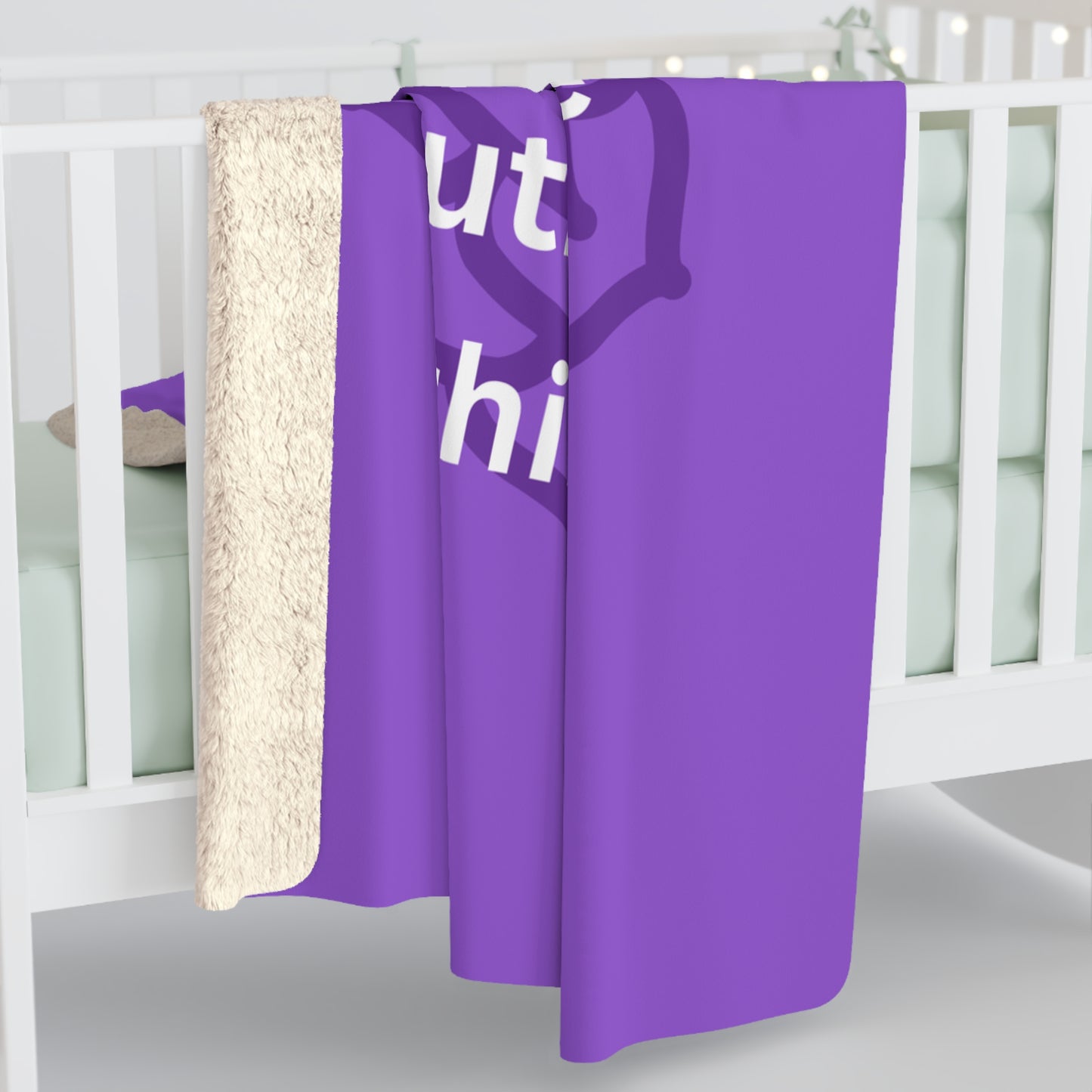 Crown Chakra Premium Sherpa Blanket – Spiritual Connection, Inner Peace & Divine Alignment Affirmation Throw