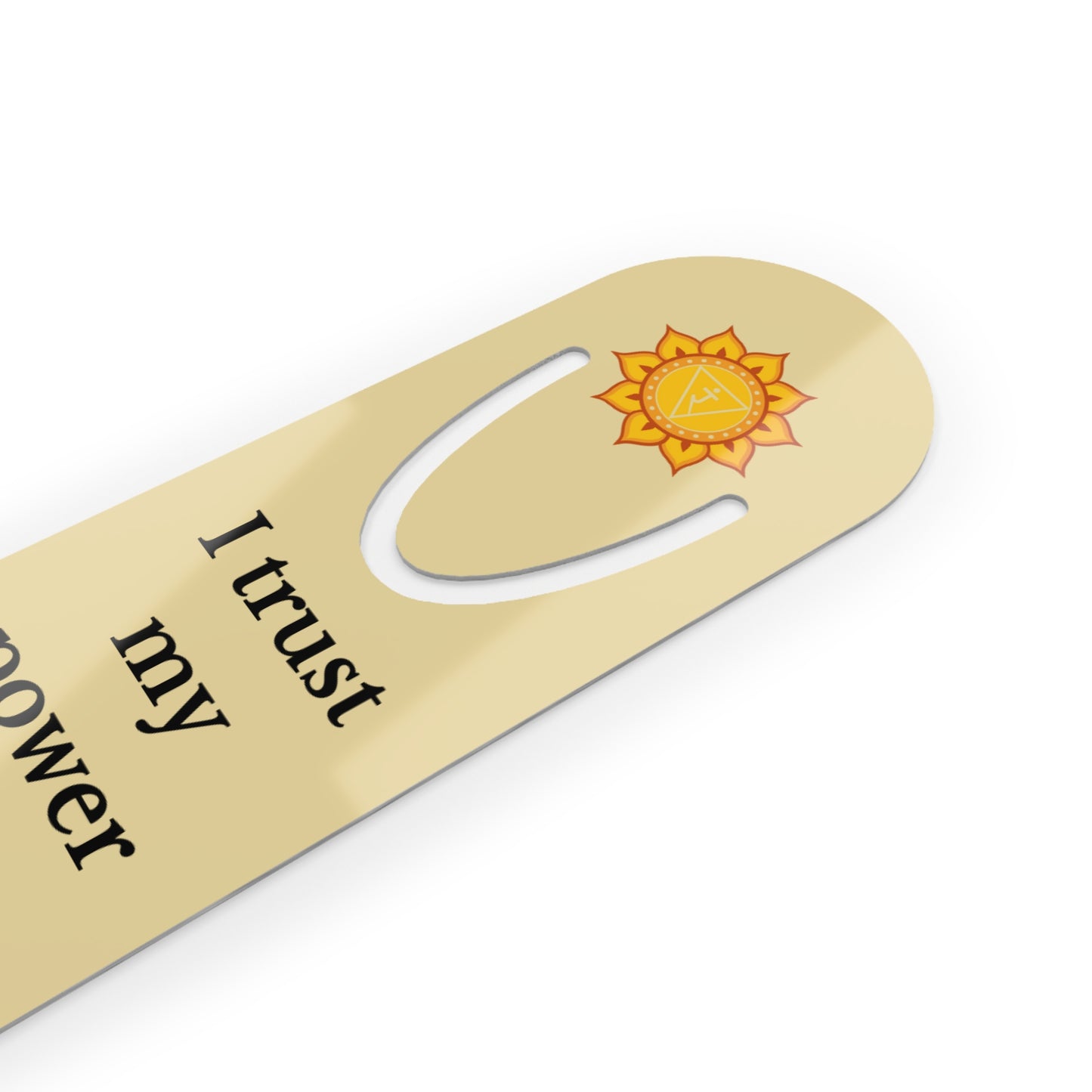 Solar Plexus Chakra Stainless Steel Bookmark – “I Trust My Power and Walk in Purpose”