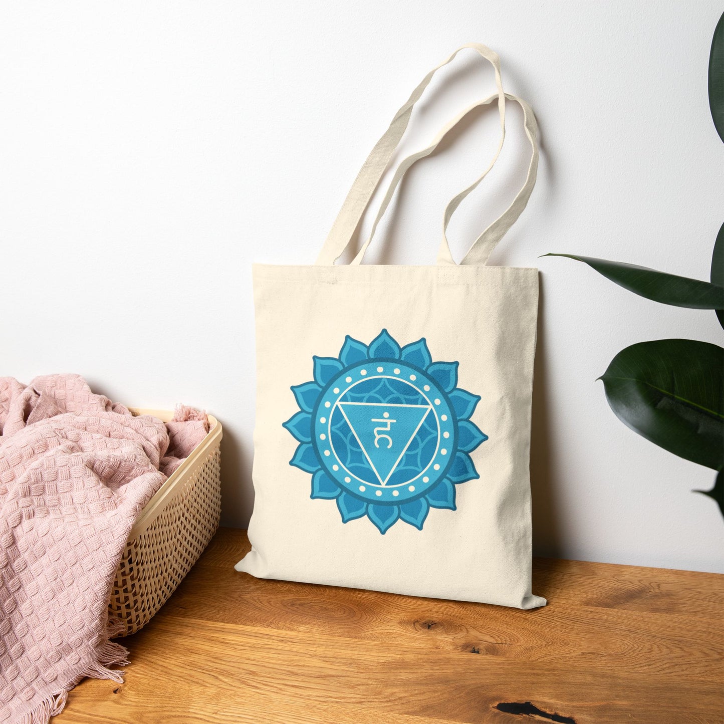 Throat Chakra Cotton Canvas Tote – “I Speak My Truth”