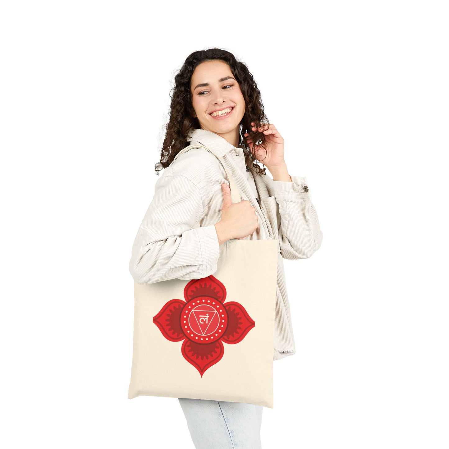 Root Chakra Cotton Canvas Tote – “I Am Grounded”
