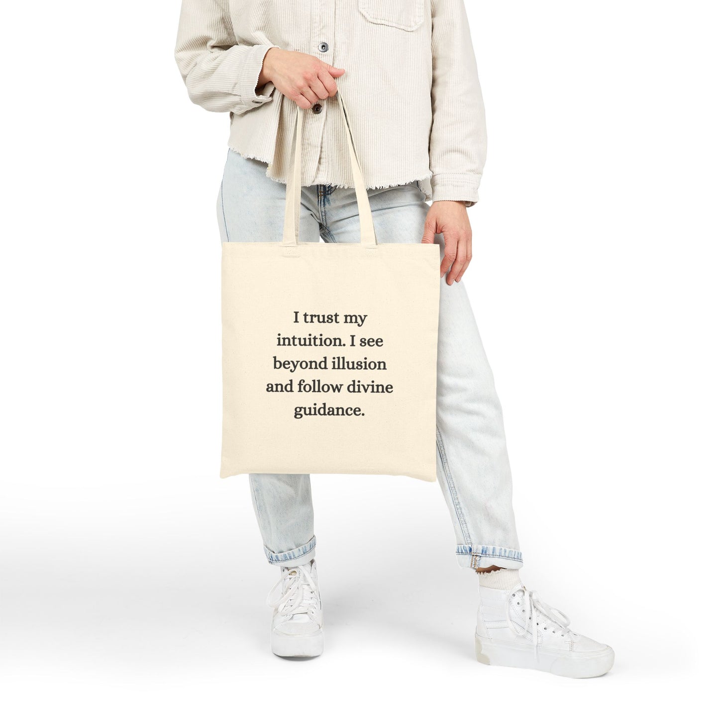 Third Eye Chakra Cotton Canvas Tote – “I Trust My Intuition”