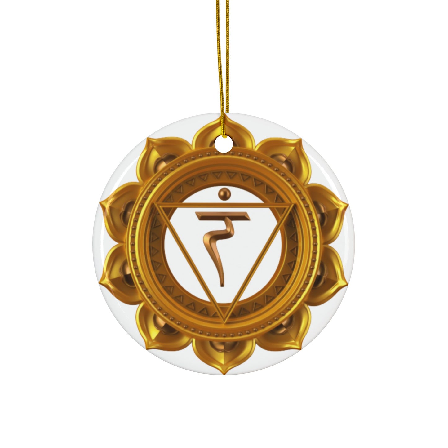 Solar Plexus Chakra Ceramic Ornament – Radiant Holiday Confidence