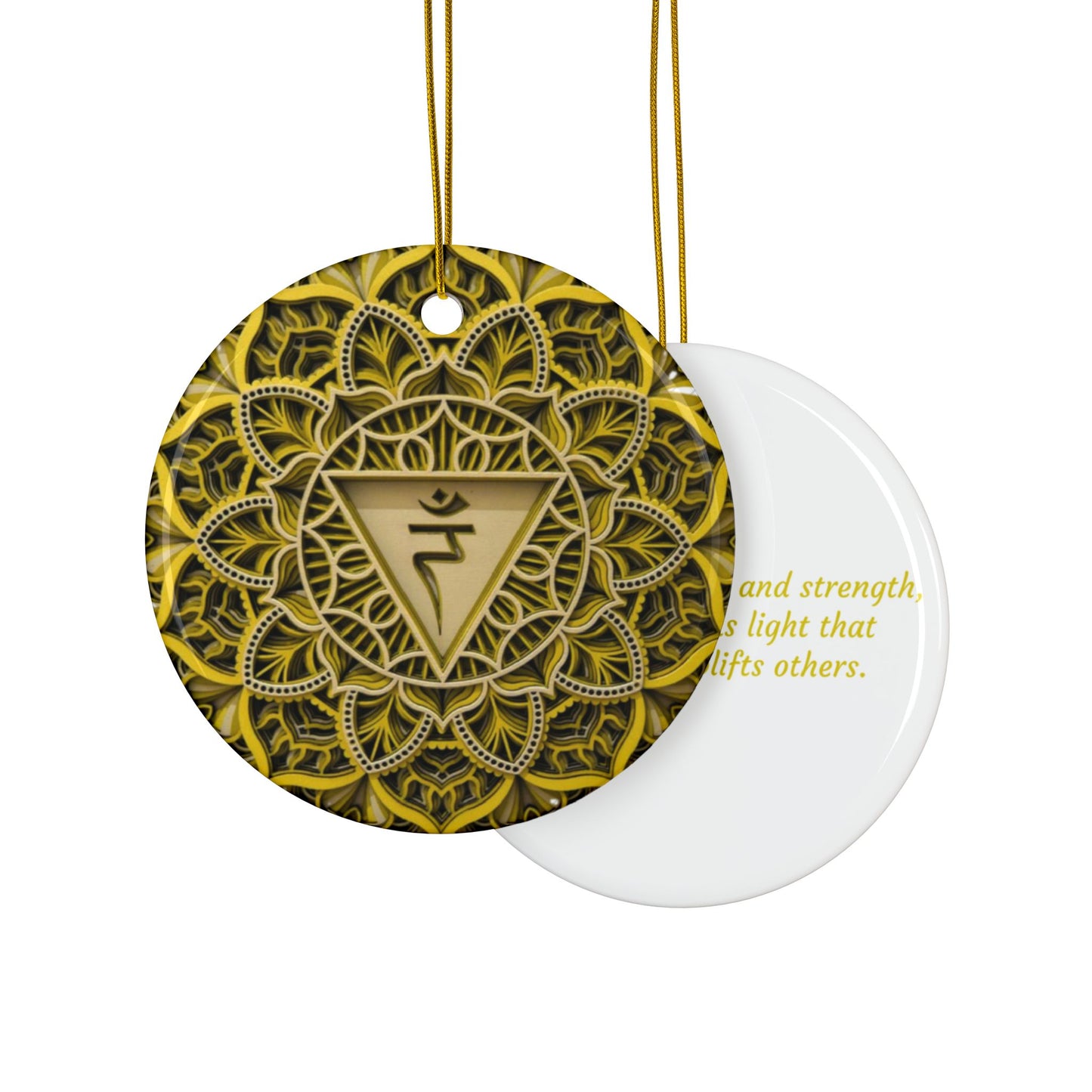 Ceramic Solar Plexus Chakra Ornament – Shining with Christmas Light