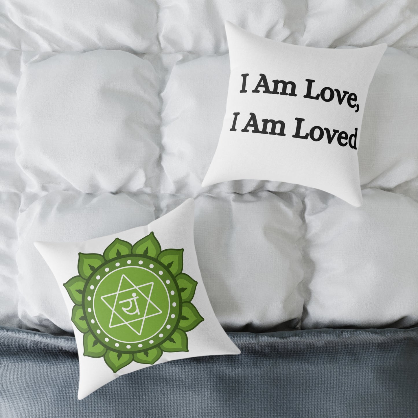 Heart Chakra Throw Pillow – I Am Love, I Am Loved