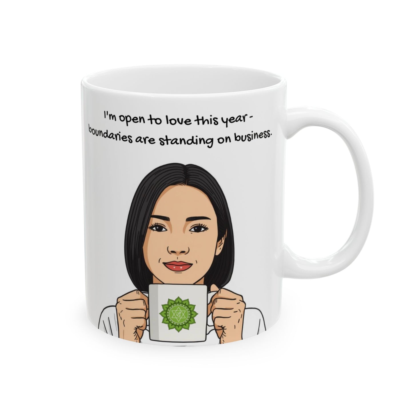 Heart Chakra 2026 Animated Mug – Open to Love, Setting Boundaries (11oz/15oz)