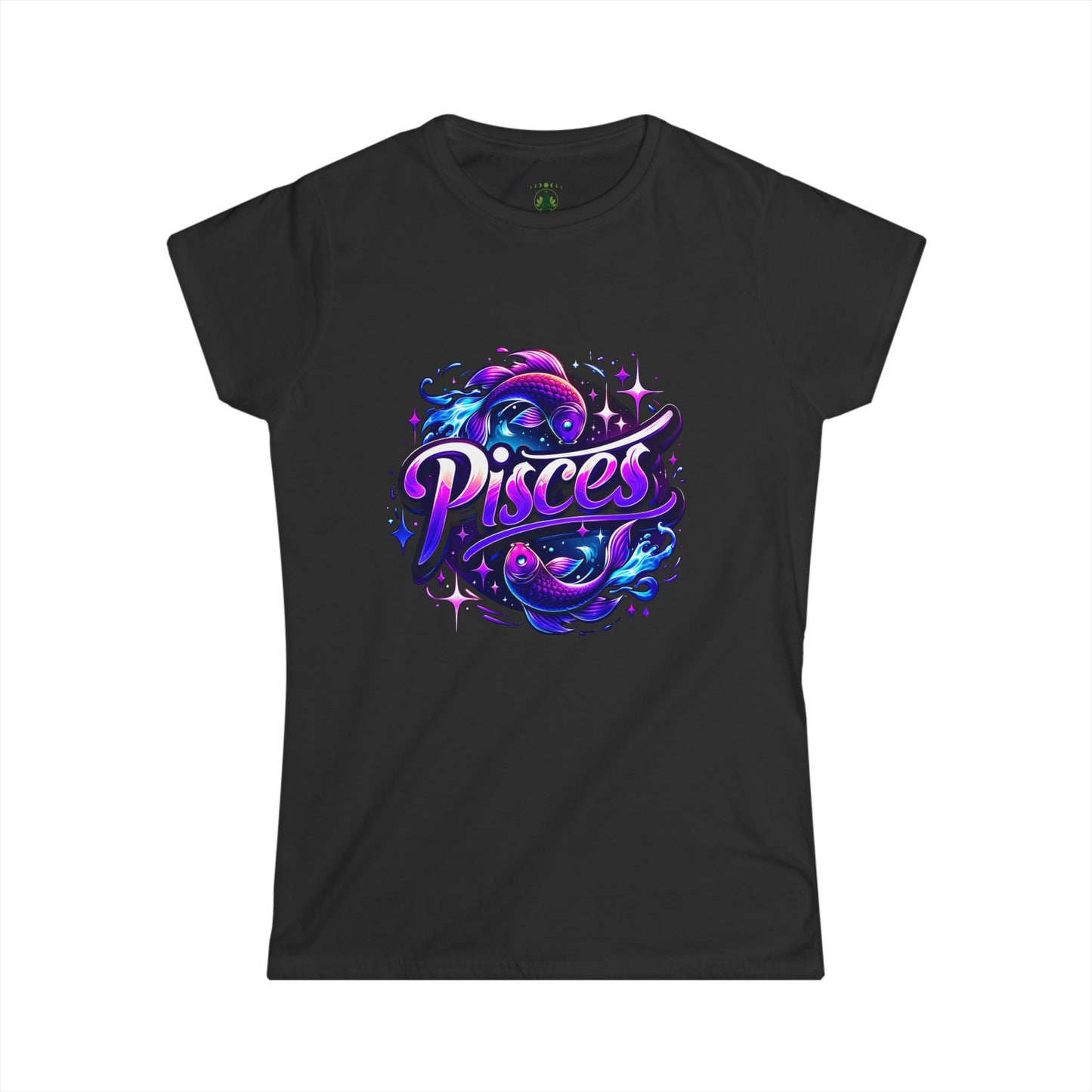 Pisces Zodiac T-Shirt – Bold Black & White Design 2