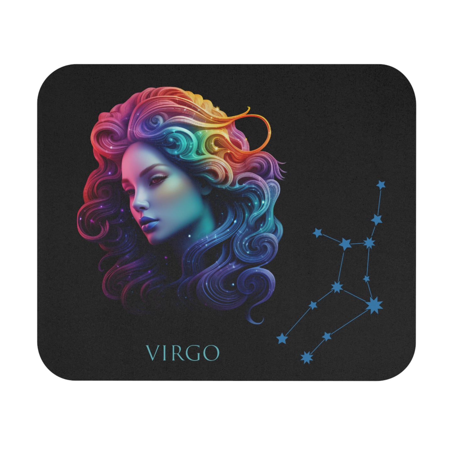 Virgo Zodiac Mouse Pad – Cosmic Maiden Art & Constellation Design