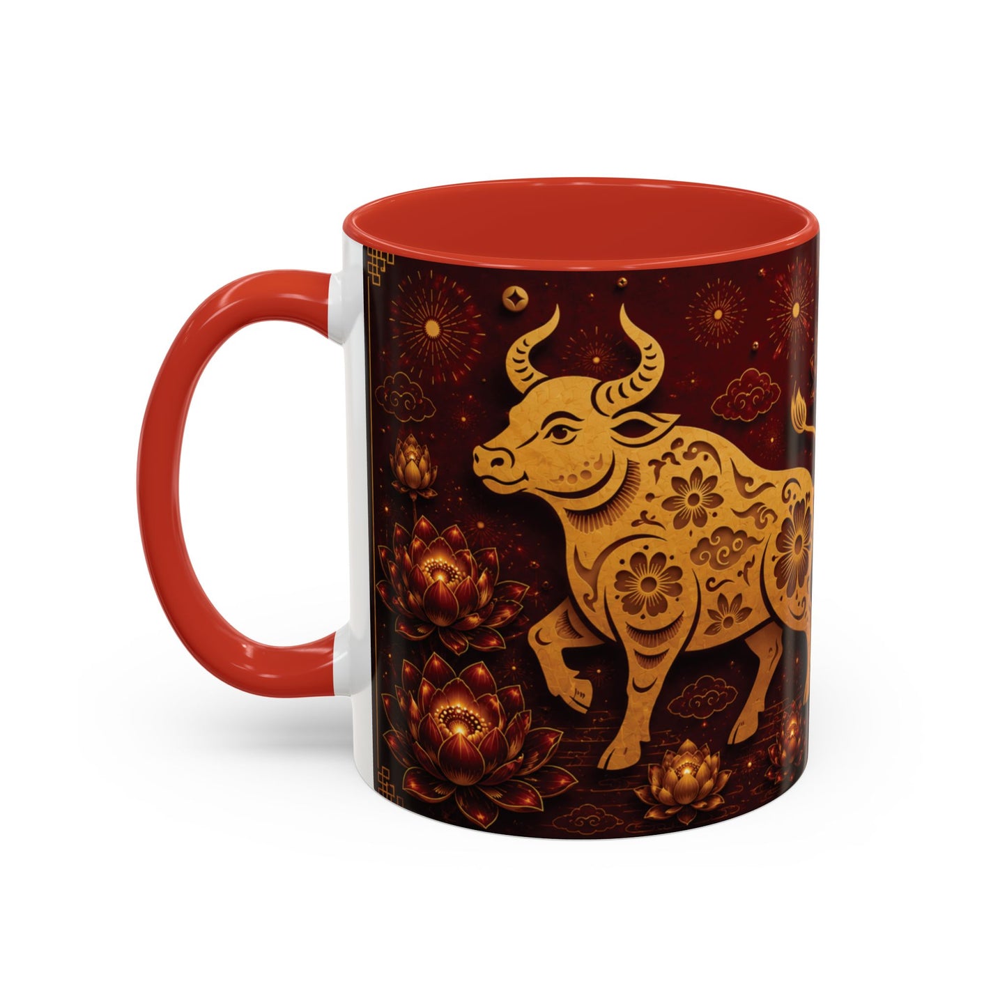 Ox Zodiac Coffee Mug — Chinese New Year Accent Mug (Ox Years, Reliable • Grounded)