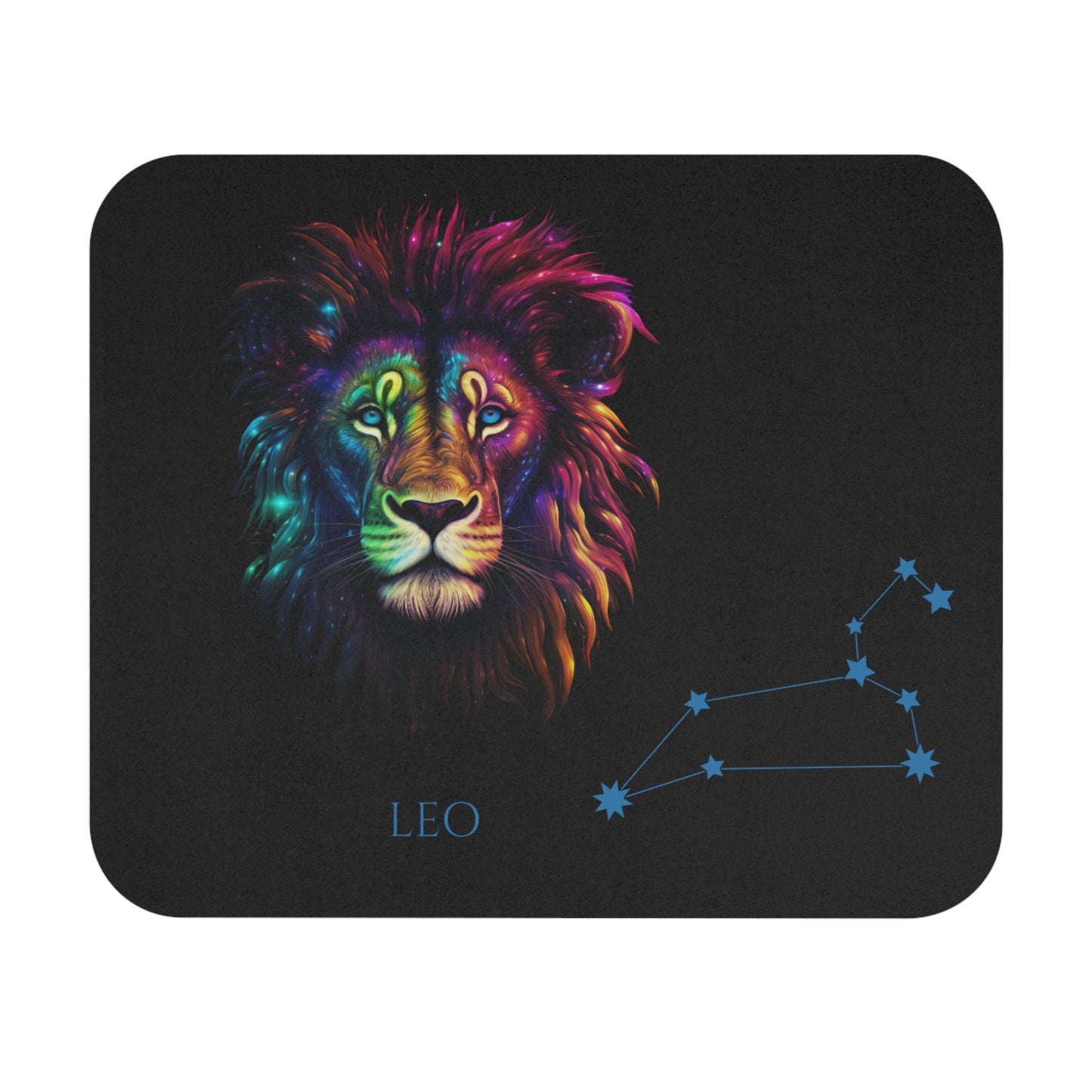 Leo Zodiac Mouse Pad – Cosmic Lion Art & Constellation Design
