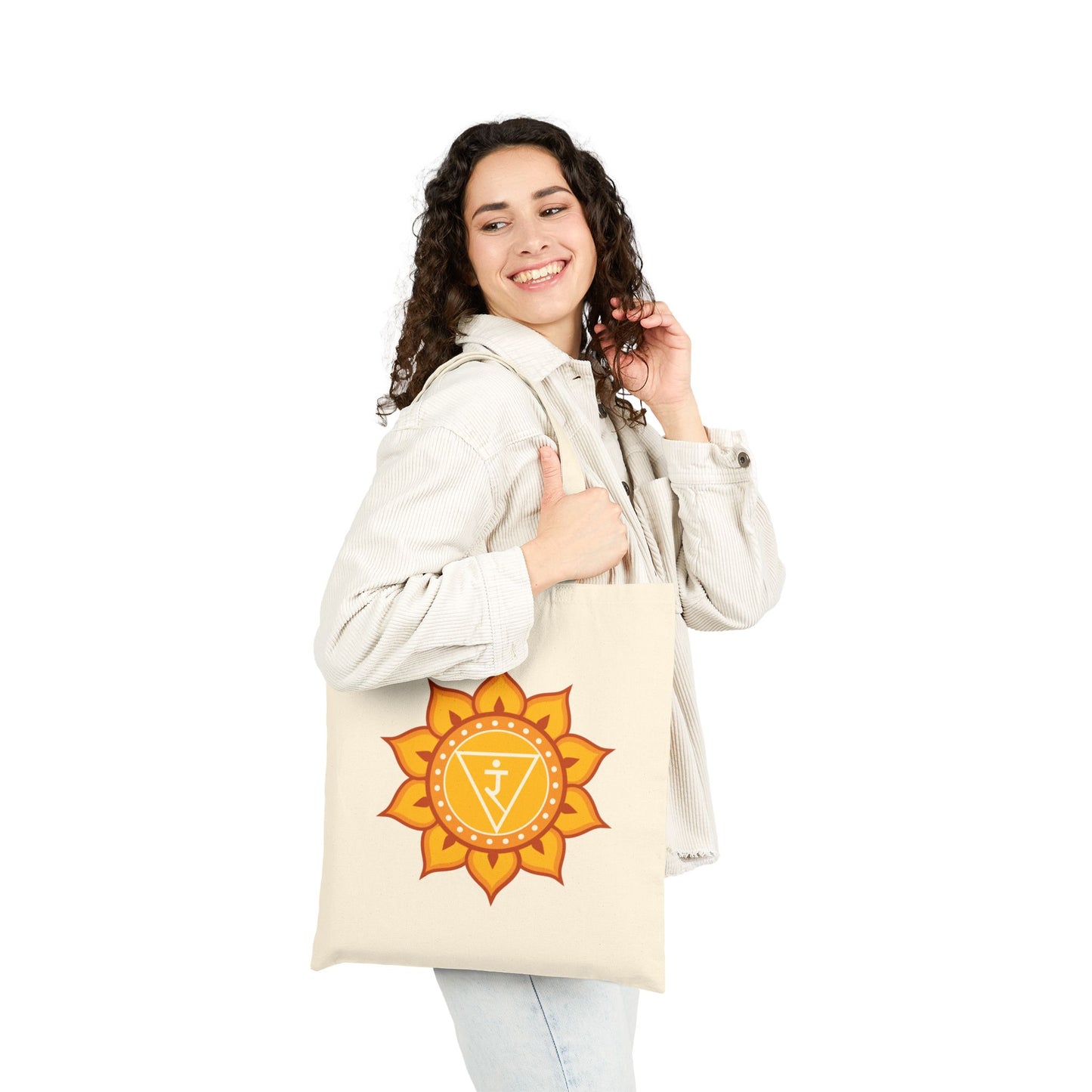 Solar Plexus Cotton Canvas Tote – “I Stand in My Power”