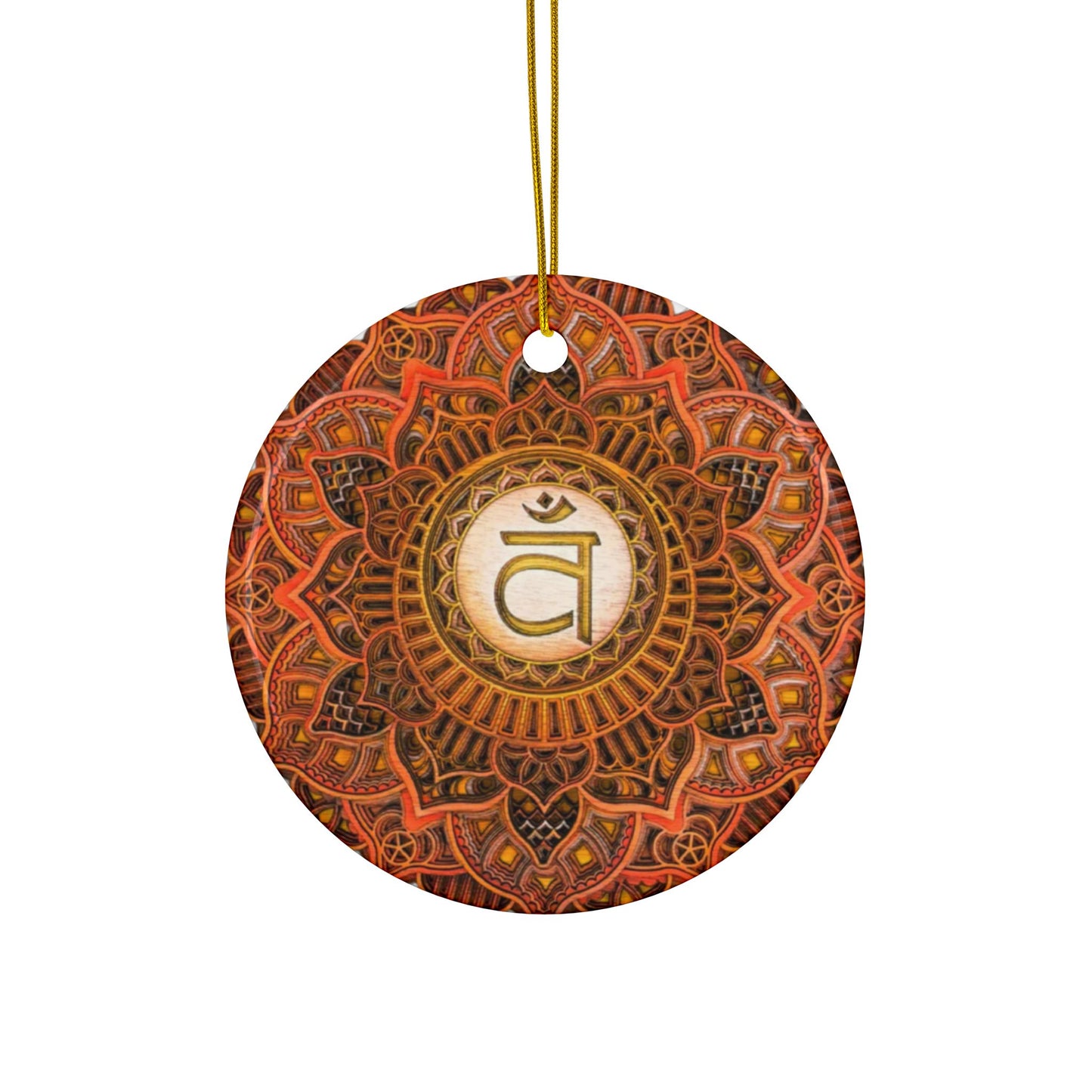 Ceramic Sacral Chakra Ornament – Flowing with Christmas Joy