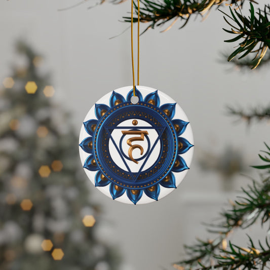 Throat Chakra Ceramic Ornament – Holiday Peaceful Expression