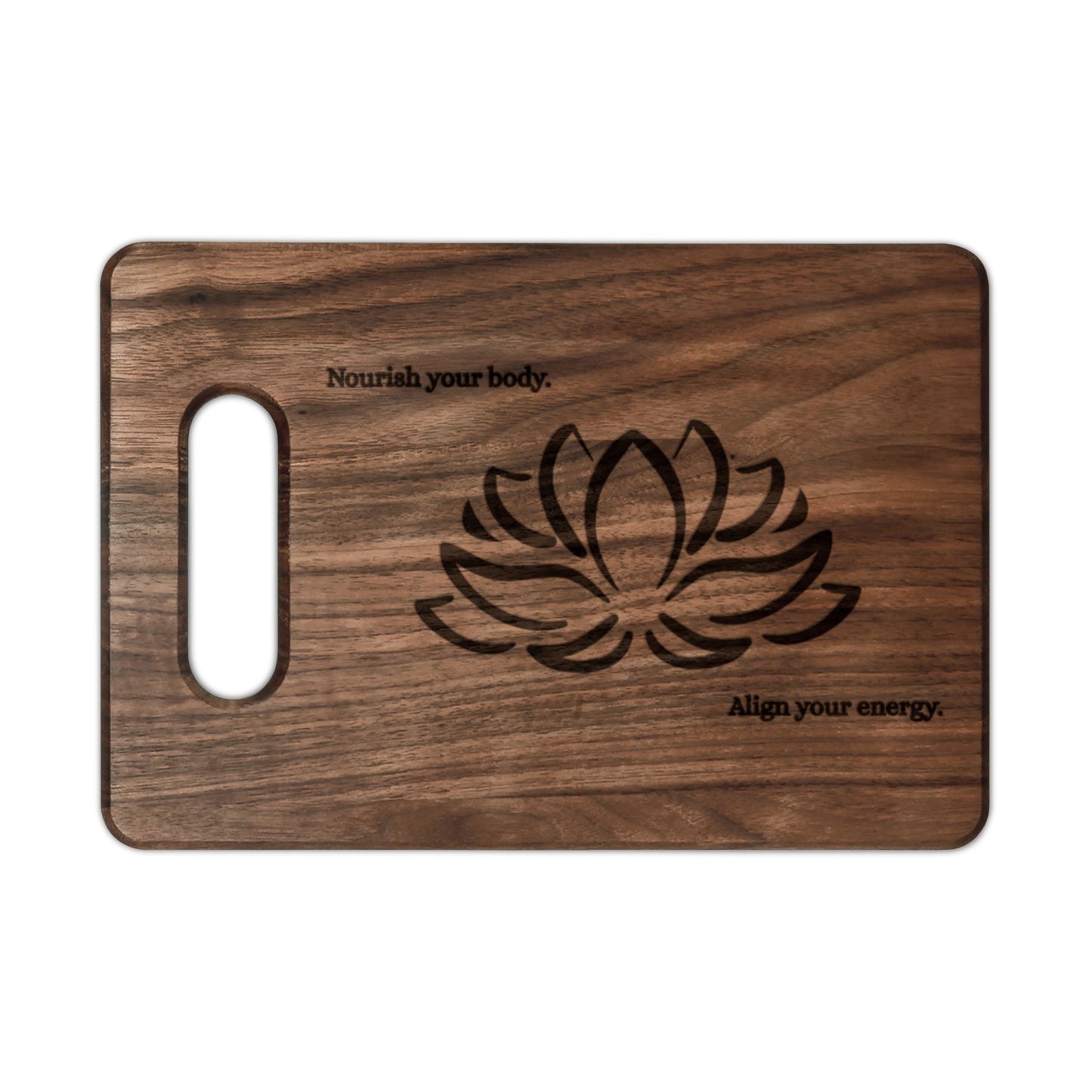 Lotus Alignment Cutting Board – Maple or Walnut | Nourish Your Body, Align Your Energy