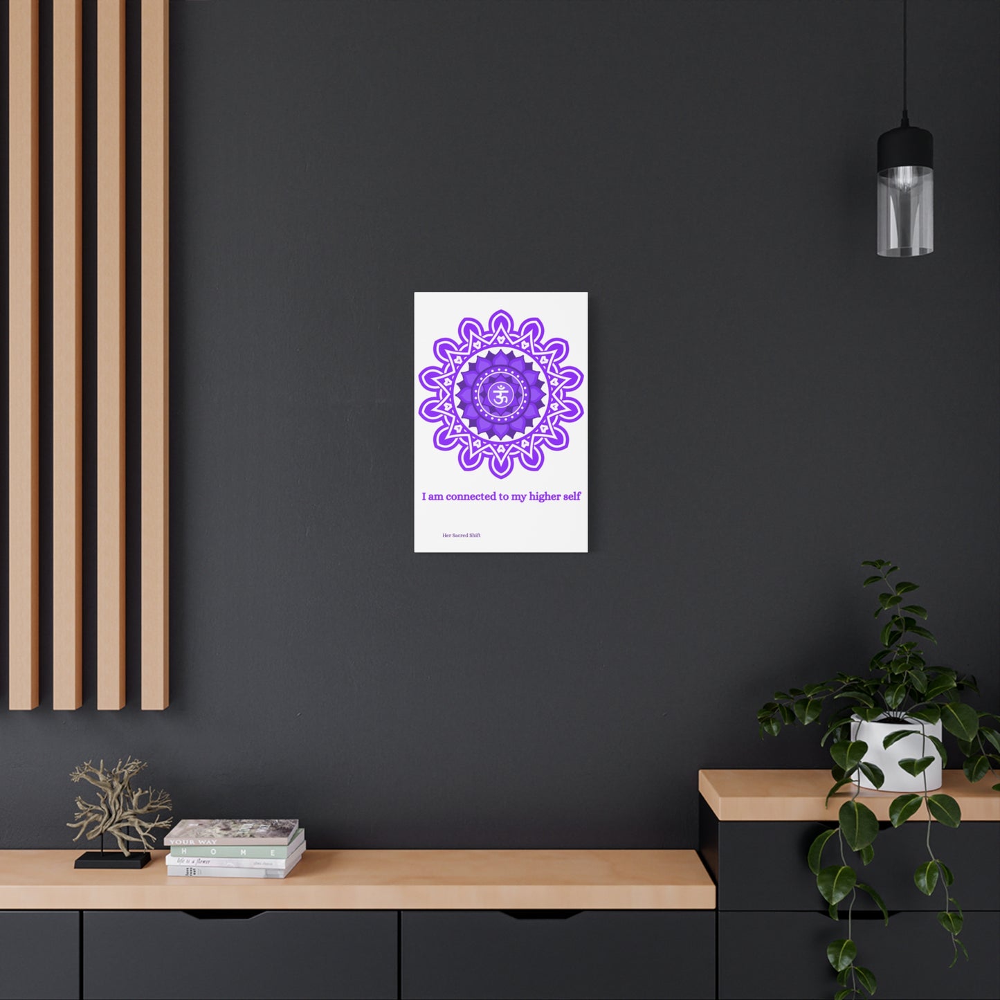 Crown Chakra Canvas – “Connected to My Higher Self” Wall Art (Unframed)