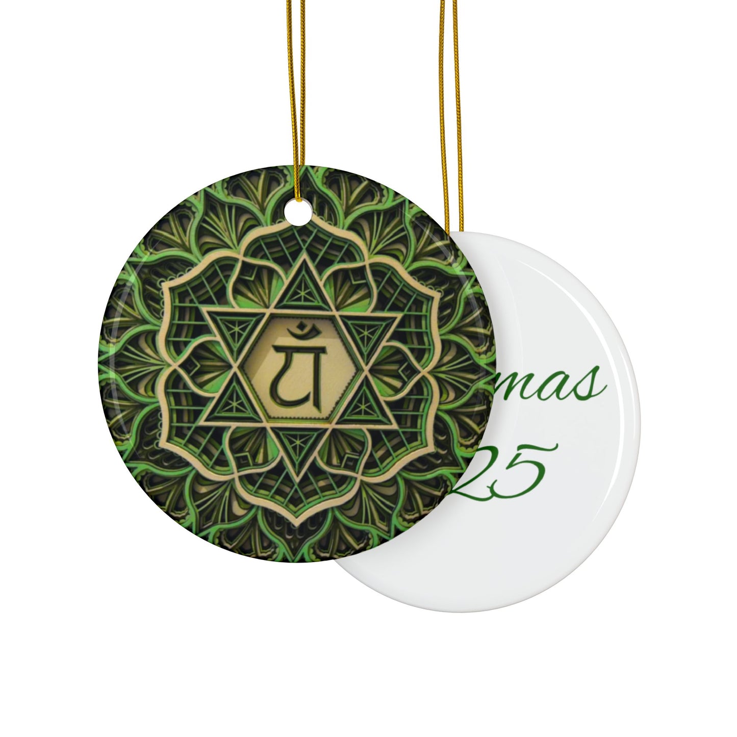 Heart Chakra Mandala Ceramic Ornament