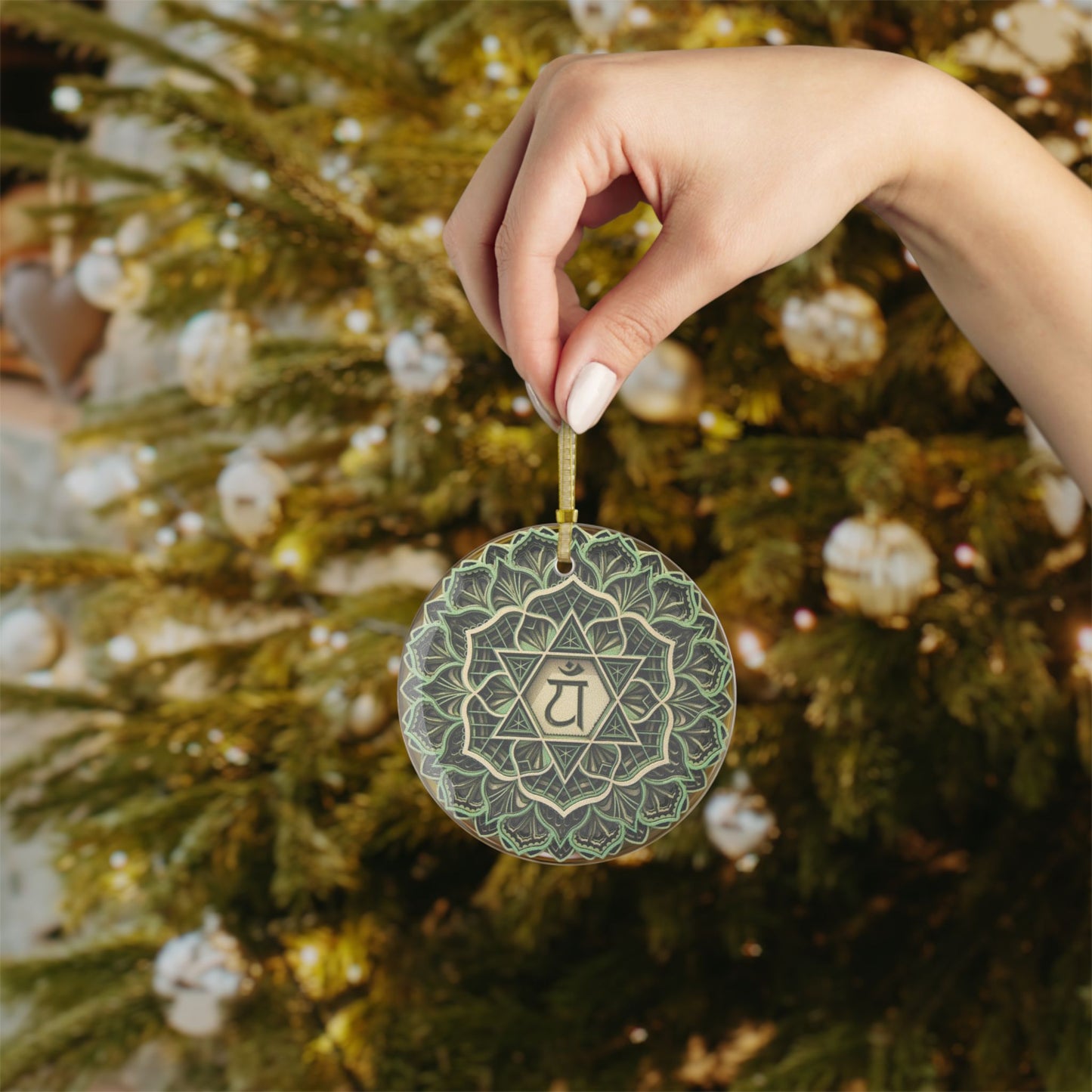 Heart Chakra Glass Ornaments- Handmade