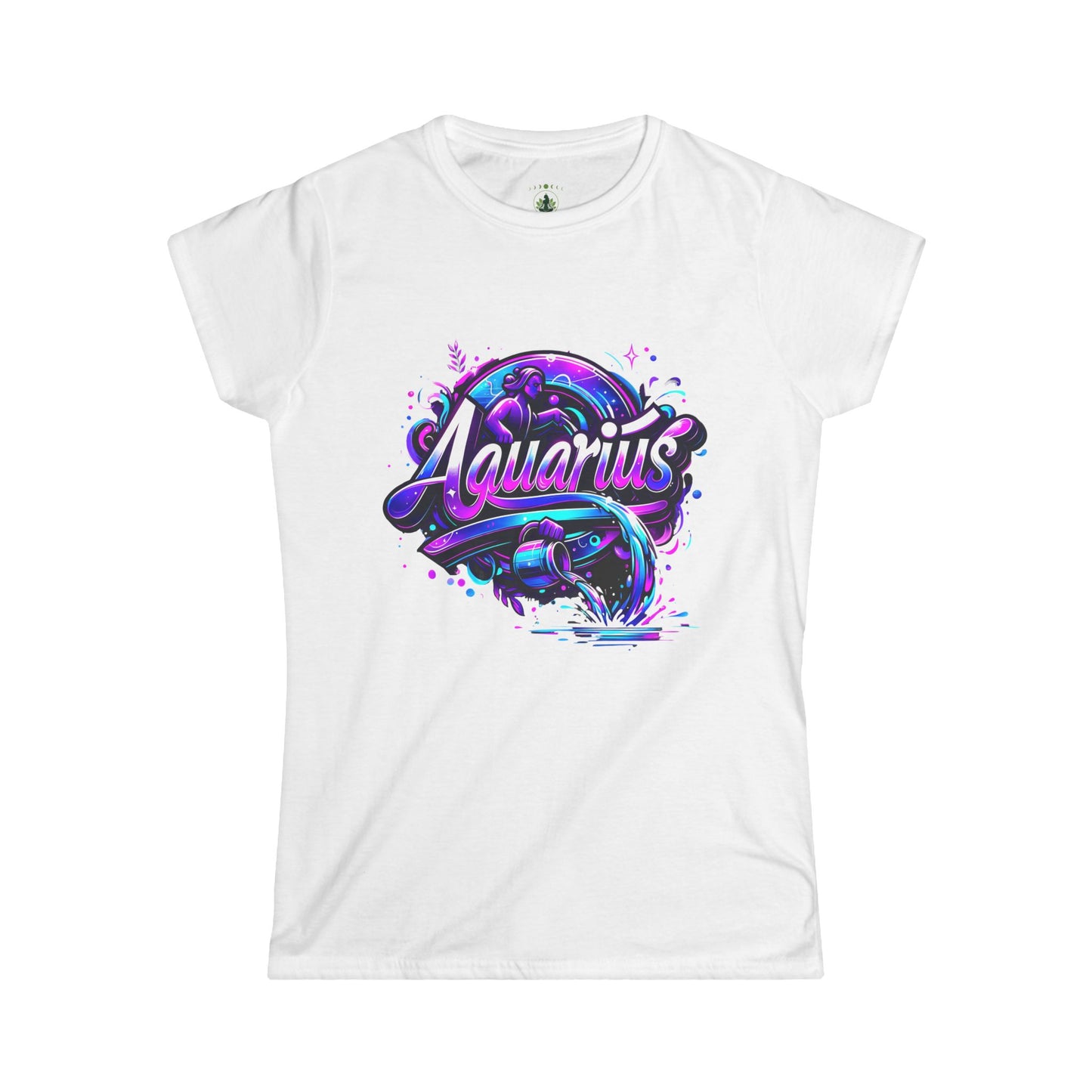 Aquarius Zodiac T-Shirt – Bold Black & White Design 1