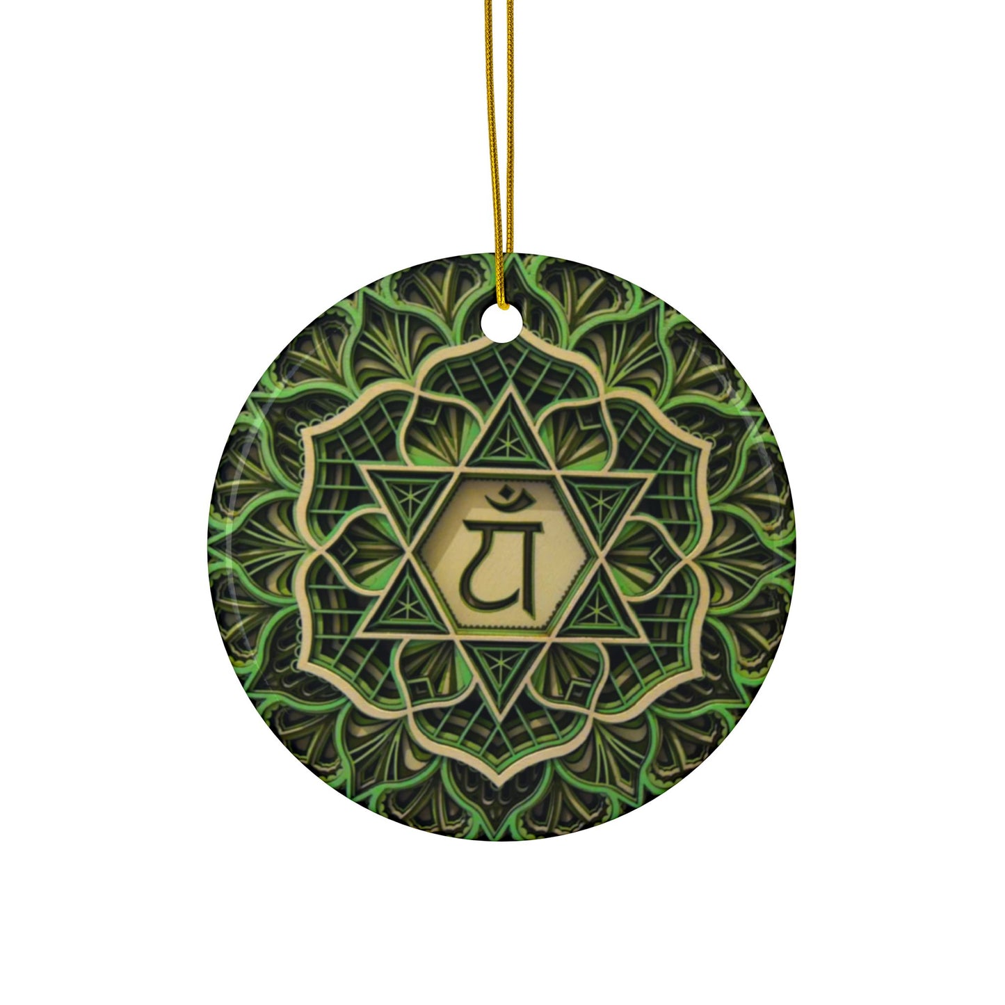 Heart Chakra Mandala Ceramic Ornament
