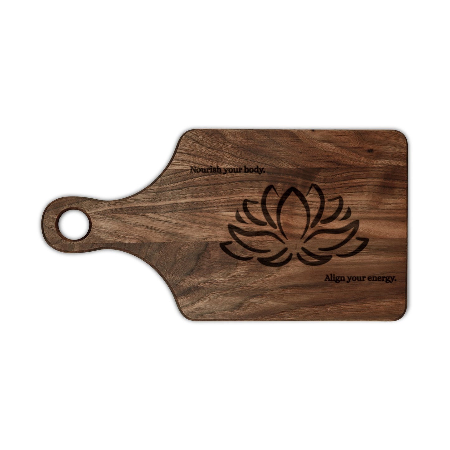 Lotus Alignment Cutting Board – Maple or Walnut | Nourish Your Body, Align Your Energy