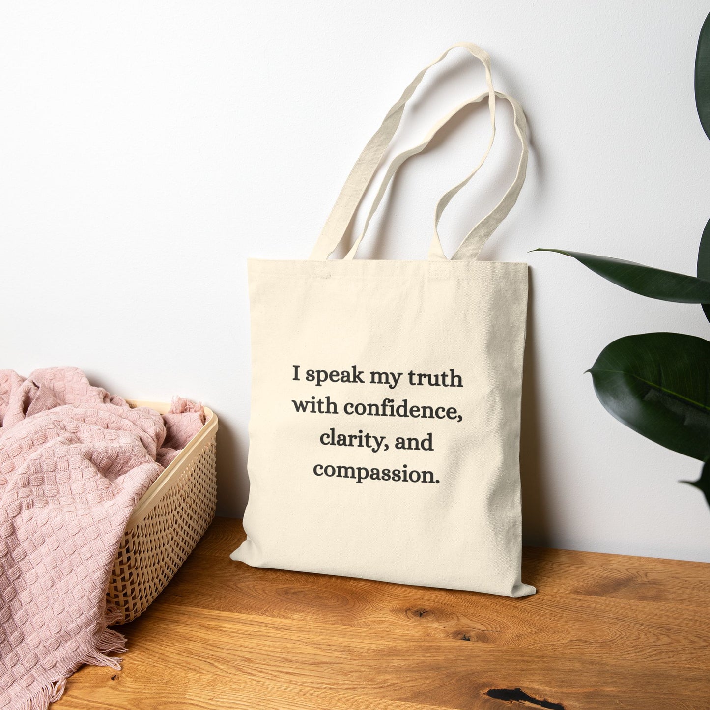 Throat Chakra Cotton Canvas Tote – “I Speak My Truth”