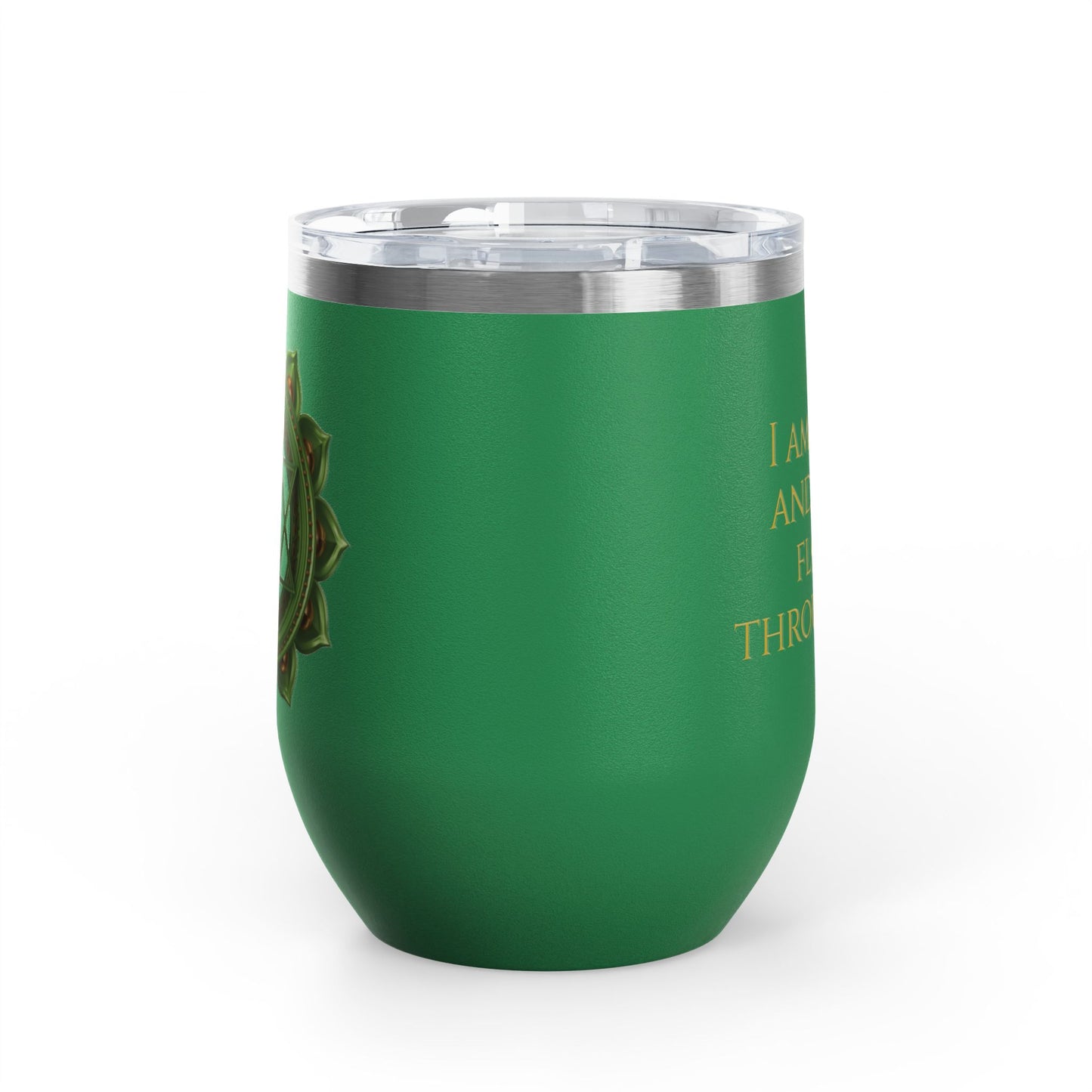 Heart Chakra Wine Tumbler – I Am Love, and Love Flows Through Me - 12oz