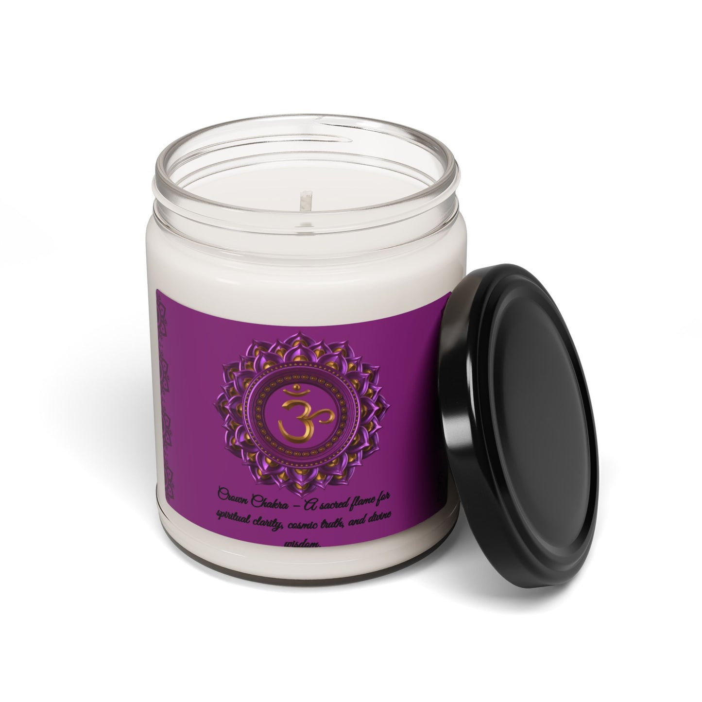 Crown Chakra Candle – White Sage + Lavender Scented Soy Candle, 9oz